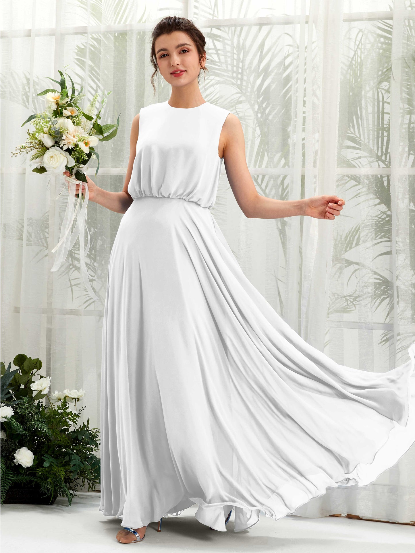 Alma White Sleeveless Maxi Dress