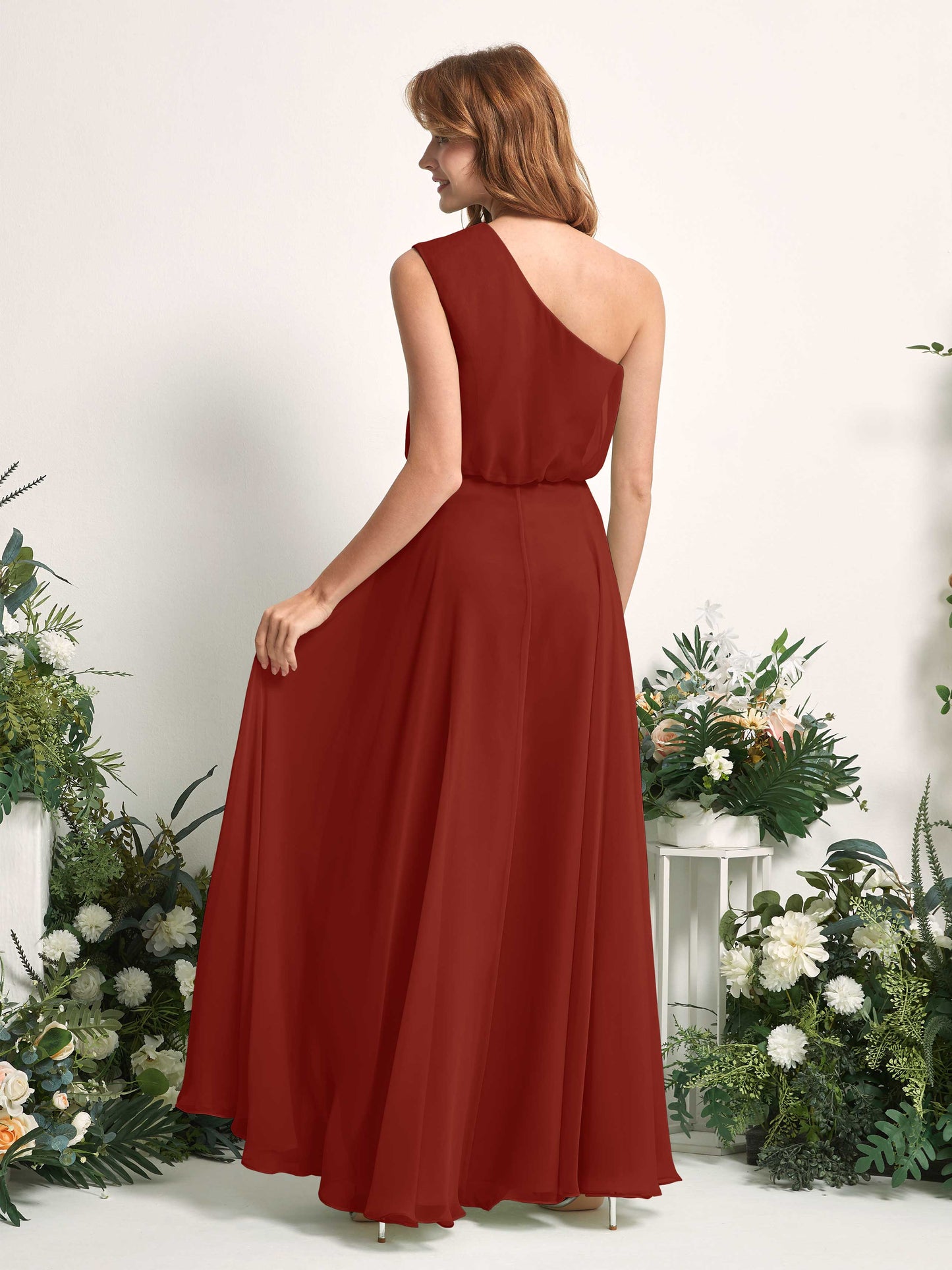 Cecily Rust One Shoulder Maxi Dress