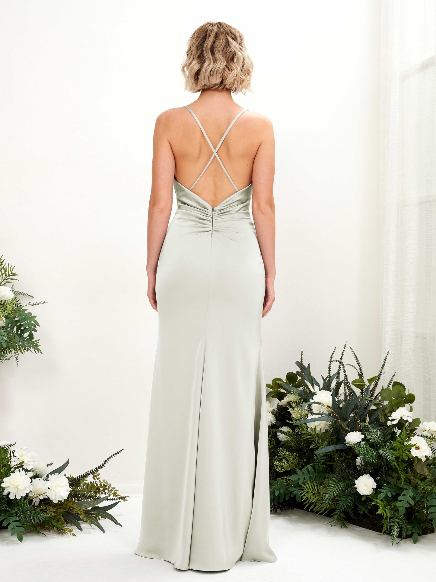 Regina Ivory Satin Sleeveless Maxi Dress