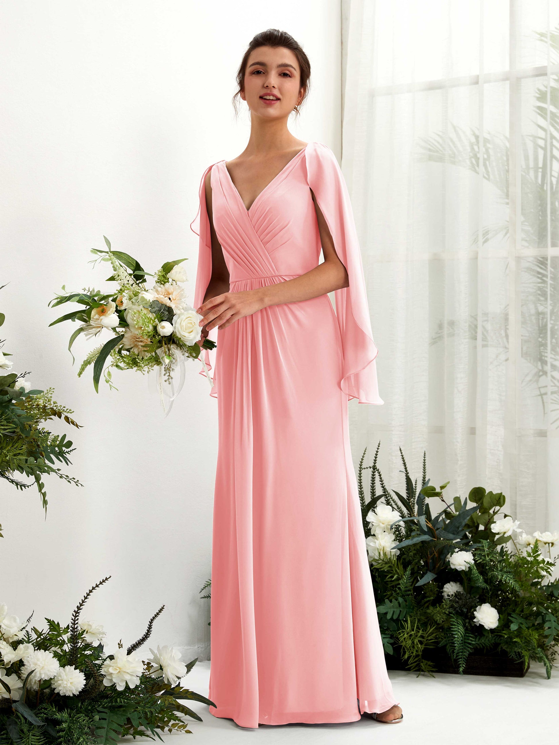 Alain Ballet Pink Long Sleeve Maxi Dress