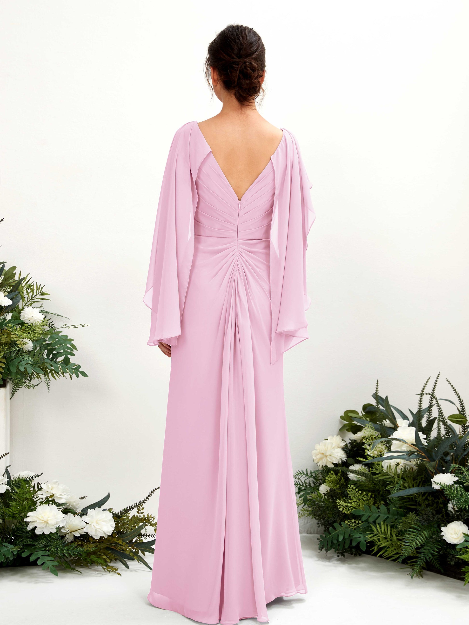 Alain Candy Pink Long Sleeve Maxi Dress