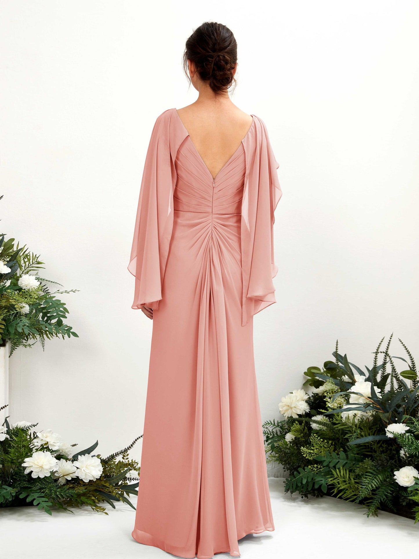 Alain Champagne Rose Long Sleeve Maxi Dress