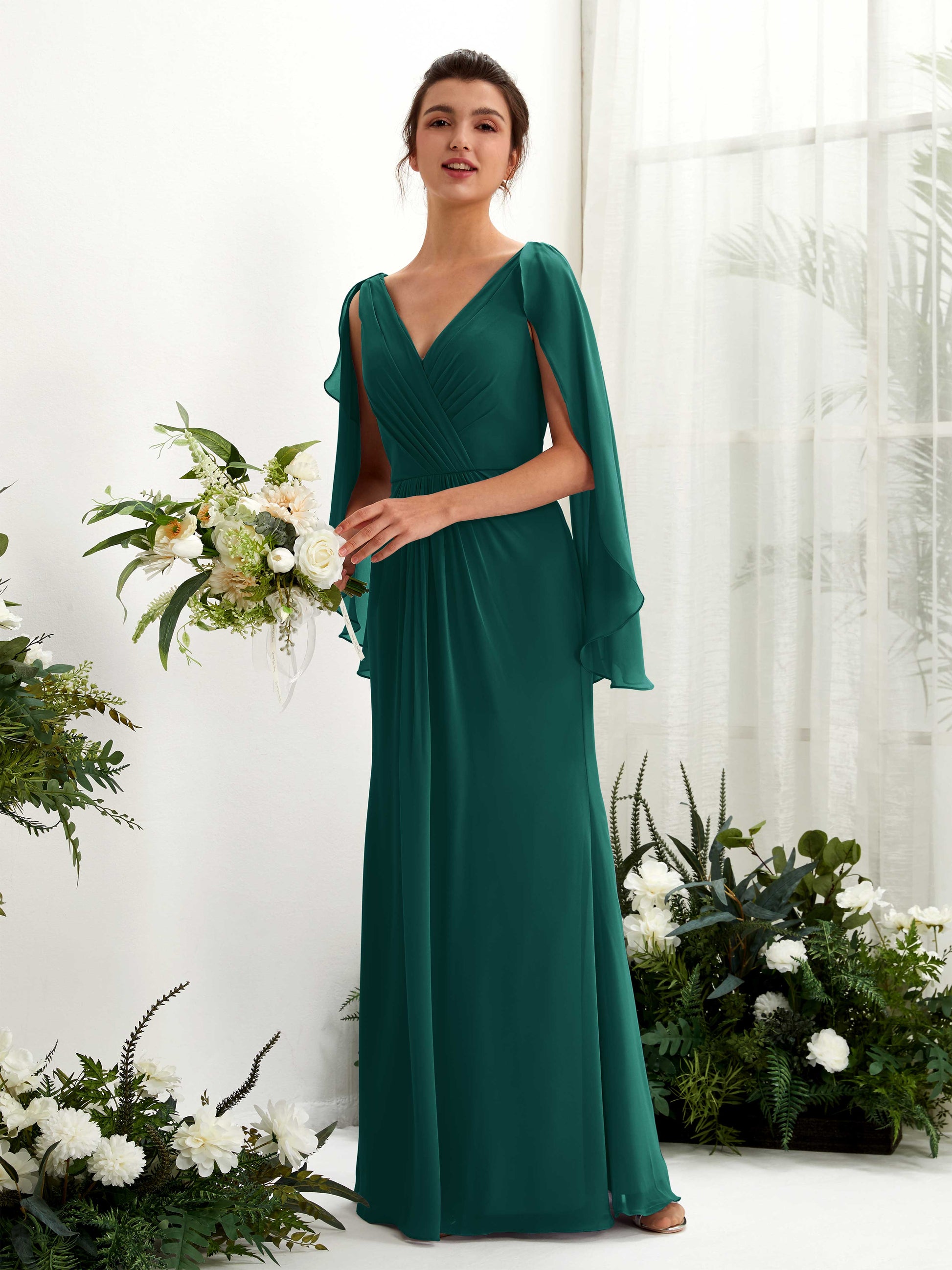 Alain Dark Emerald Long Sleeve Maxi Dress