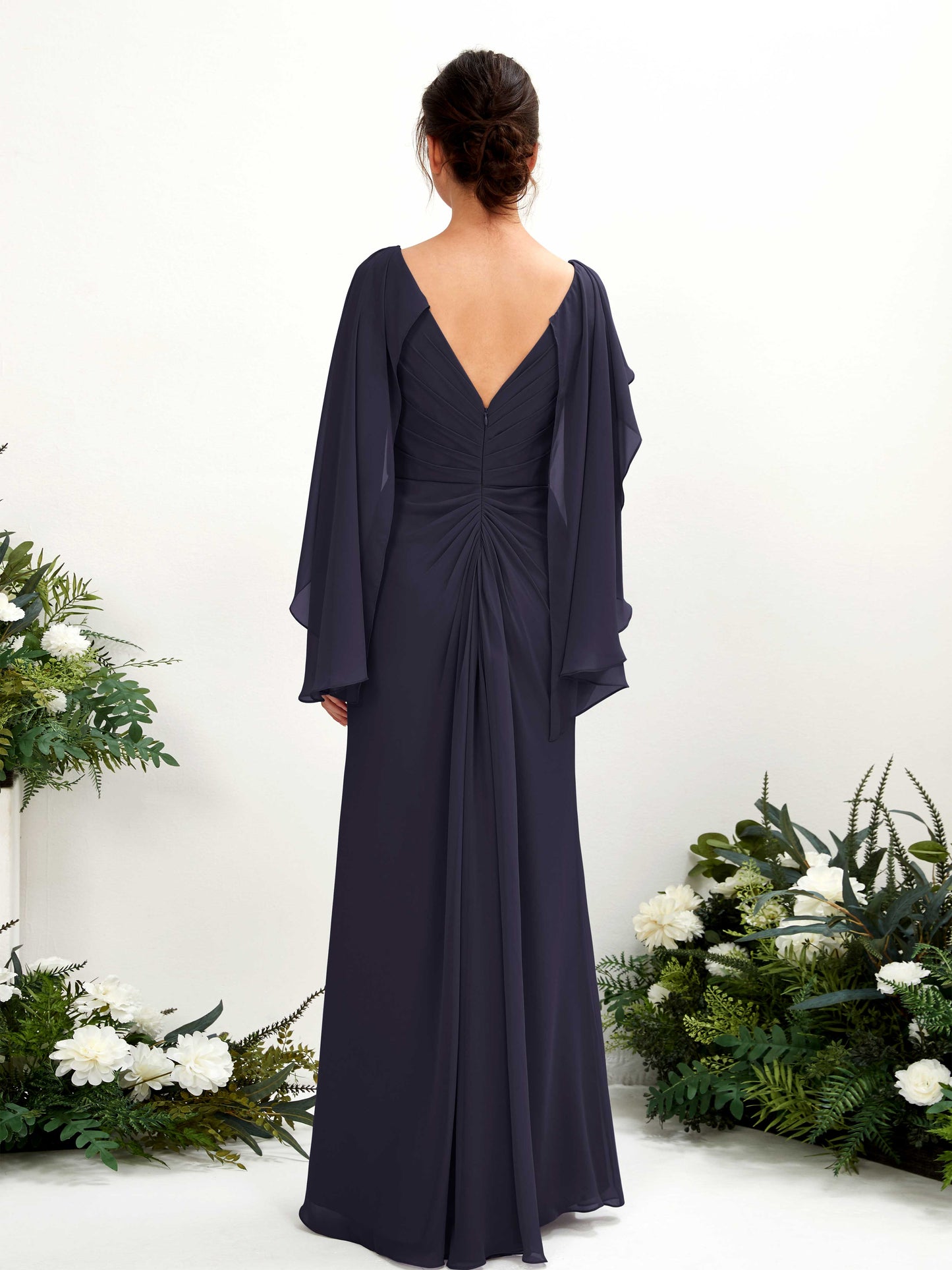 Alain Dark Navy Long Sleeve Maxi Dress