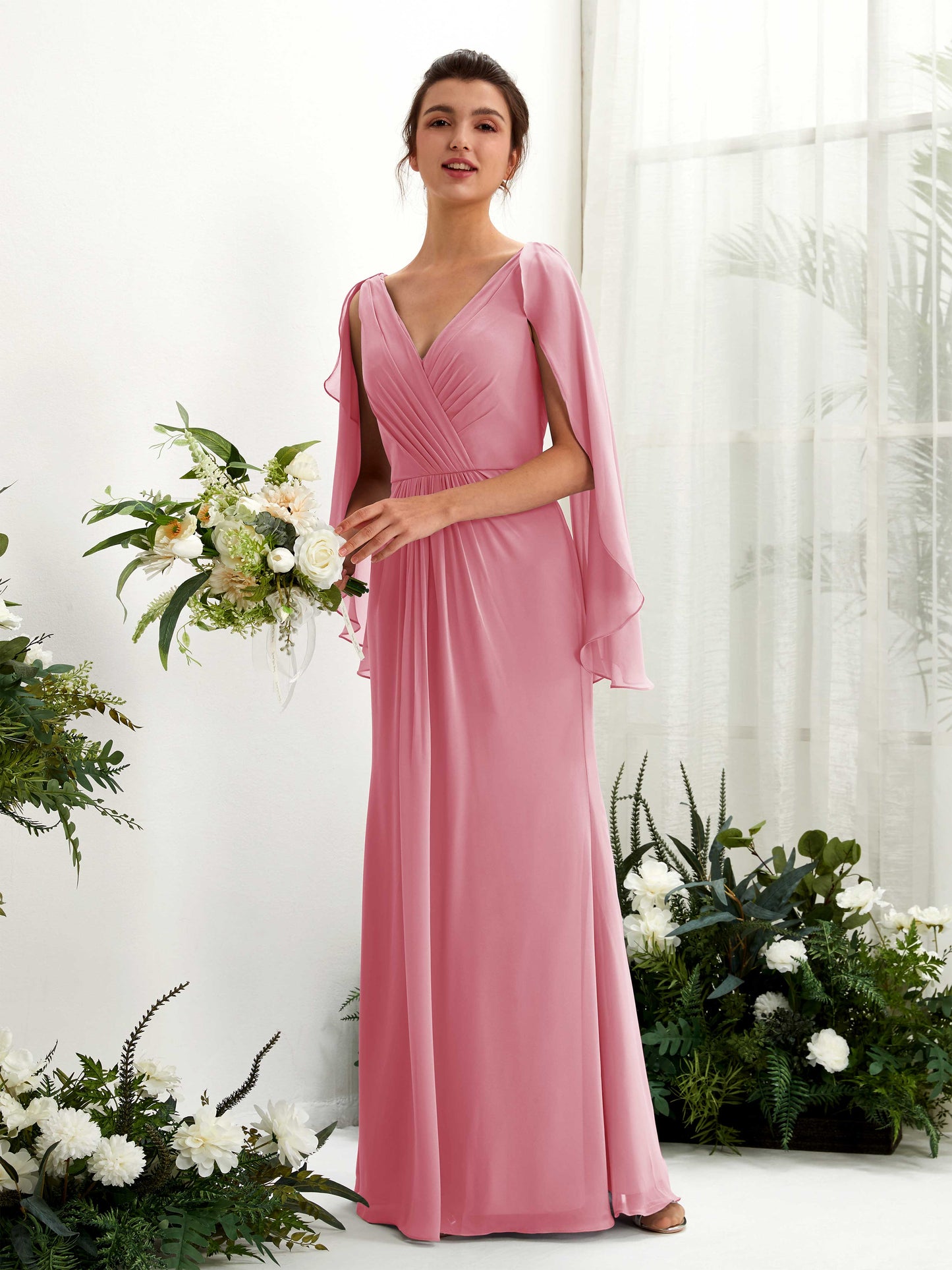 Alain Desert Rose Long Sleeve Maxi Dress