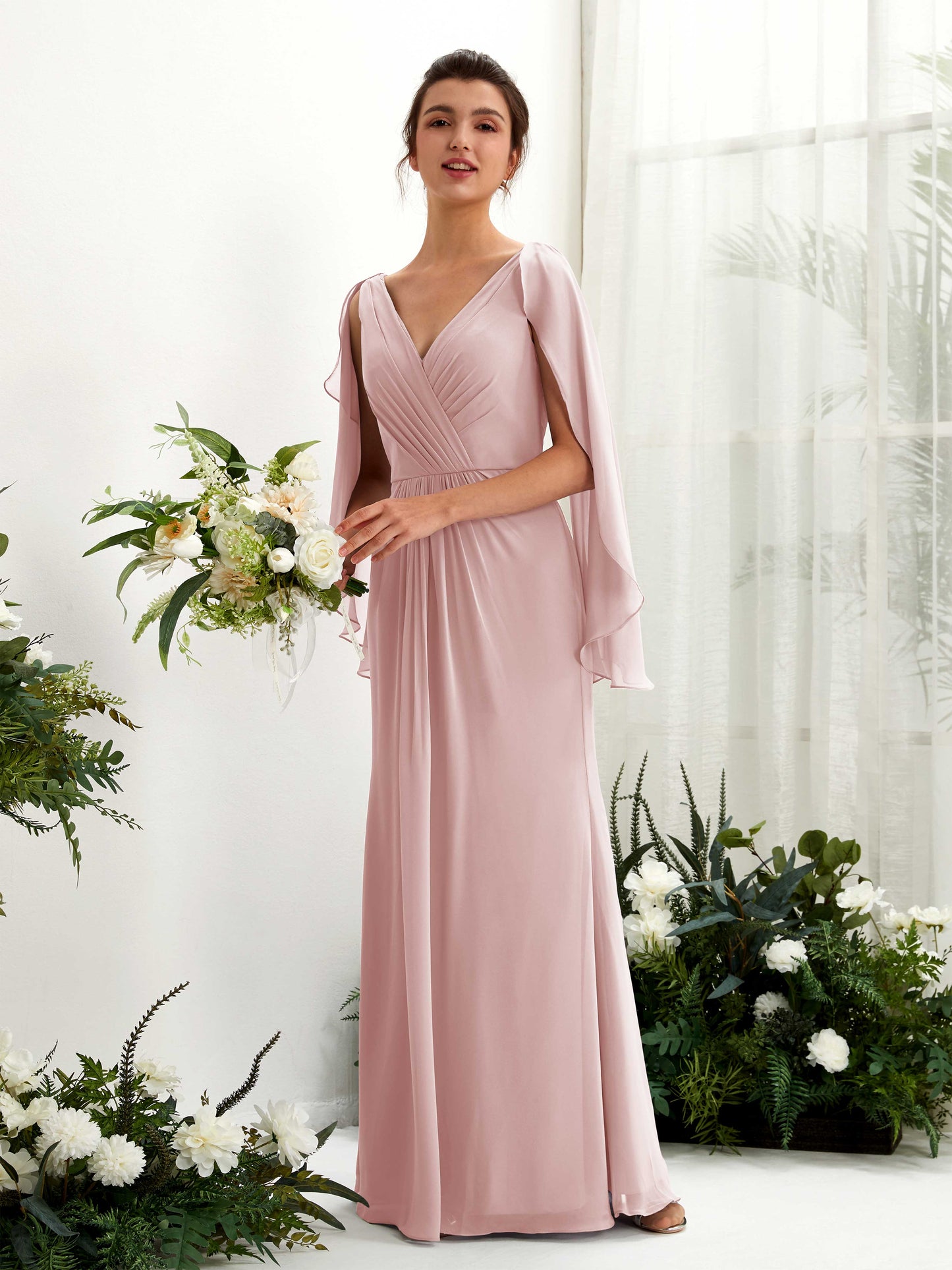 Alain Dusty Rose Long Sleeve Maxi Dress