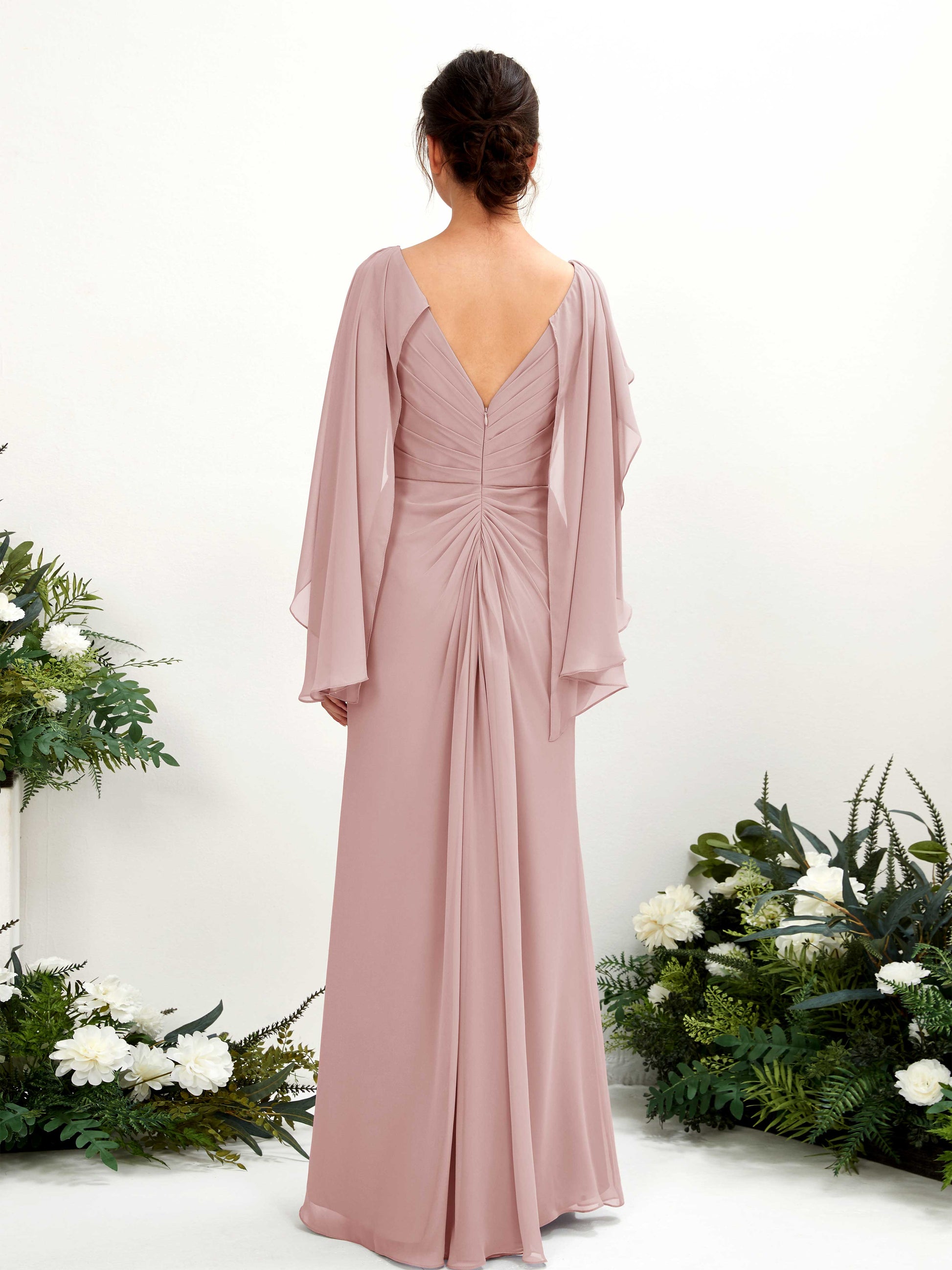 Alain Dusty Rose Long Sleeve Maxi Dress