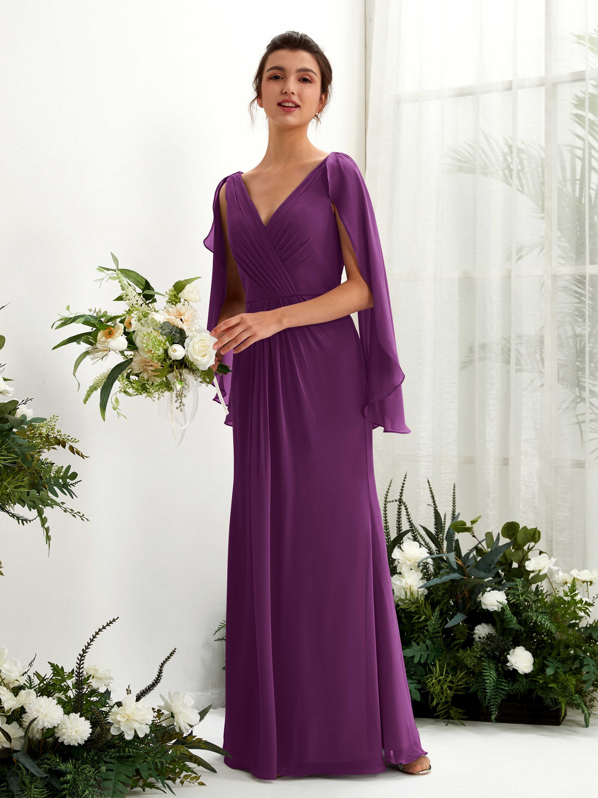 Alain Grape Long Sleeve Maxi Dress