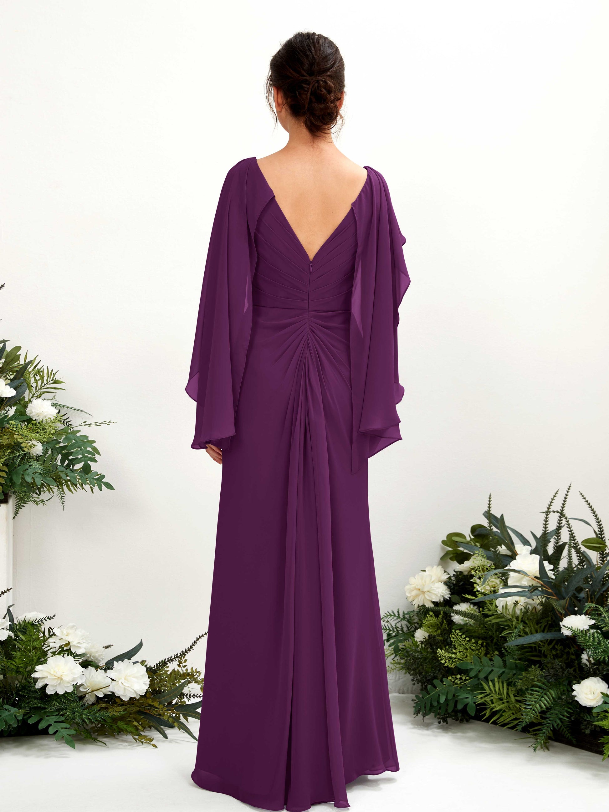 Alain Grape Long Sleeve Maxi Dress