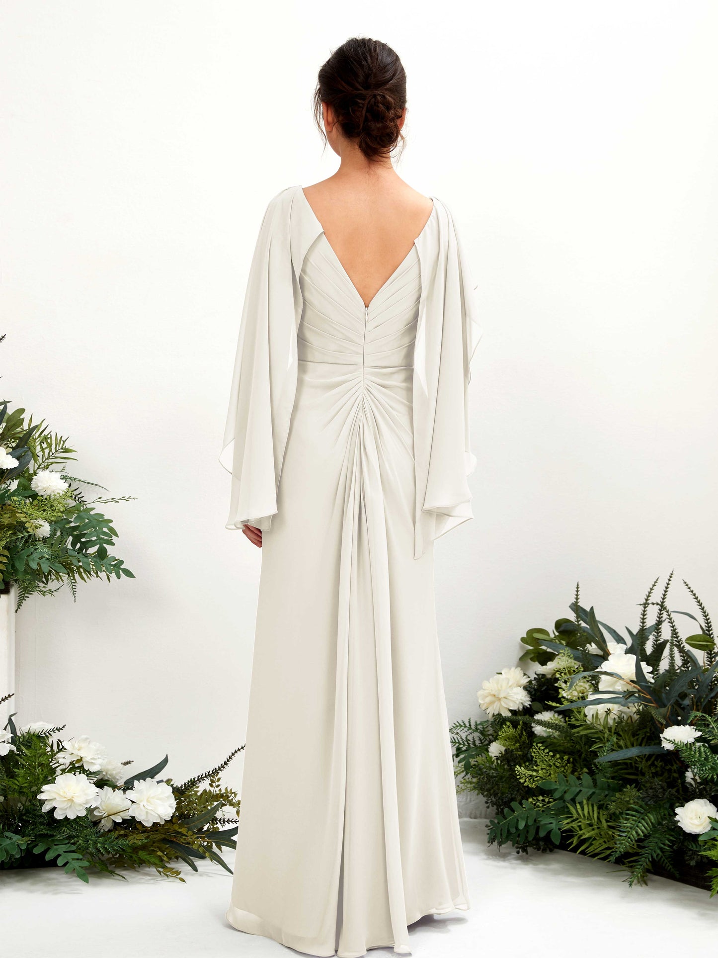 Alain Ivory Long Sleeve Maxi Dress