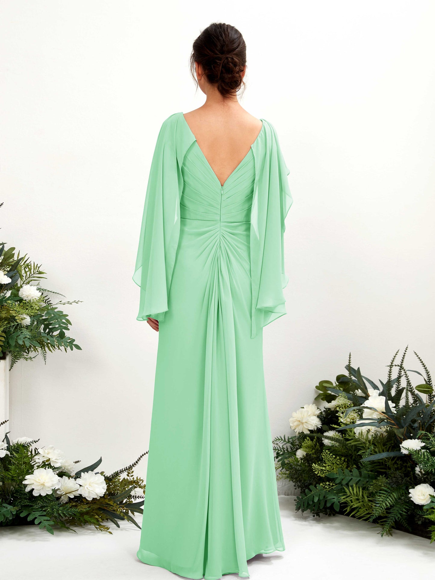 Alain Mint Green Long Sleeve Maxi Dress