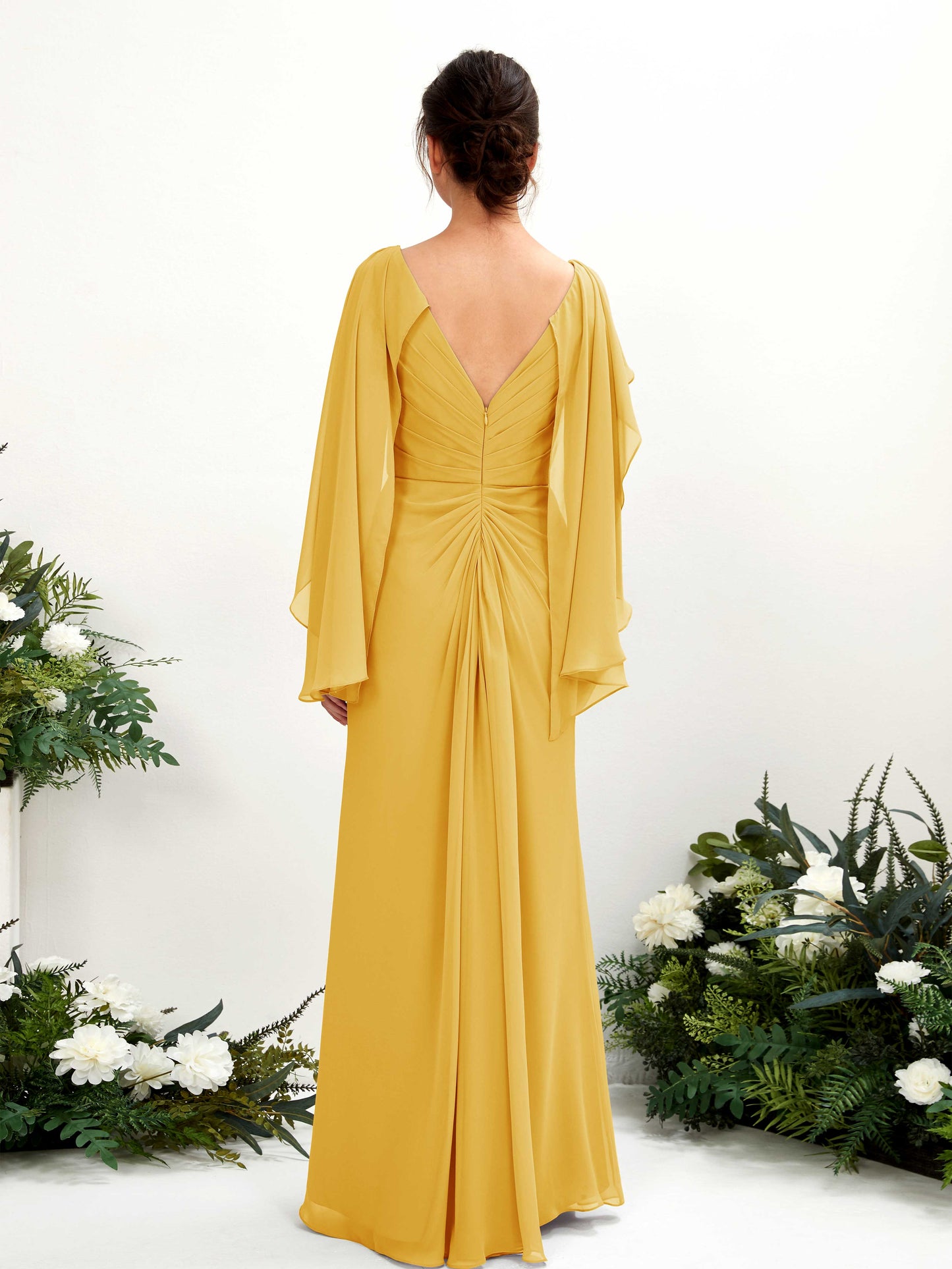 Alain Mustard Yellow Long Sleeve Maxi Dress