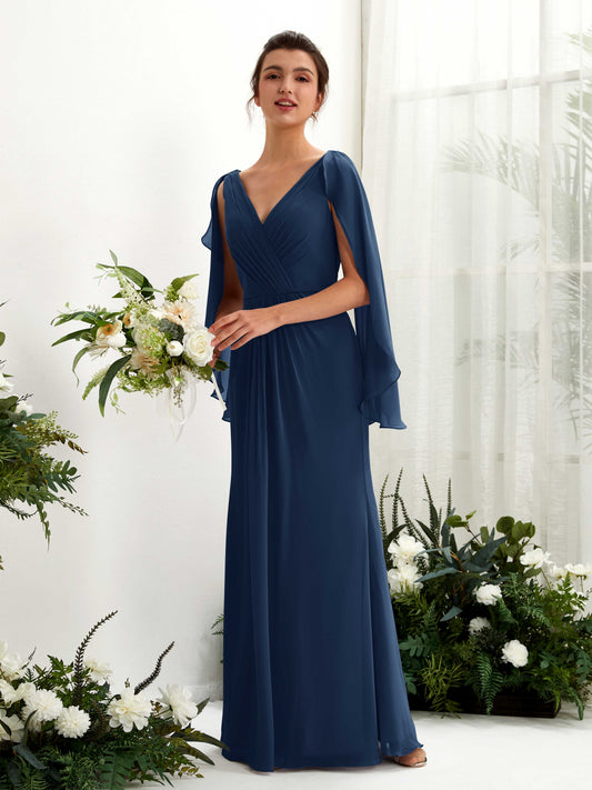 Alain Navy Long Sleeve Maxi Dress