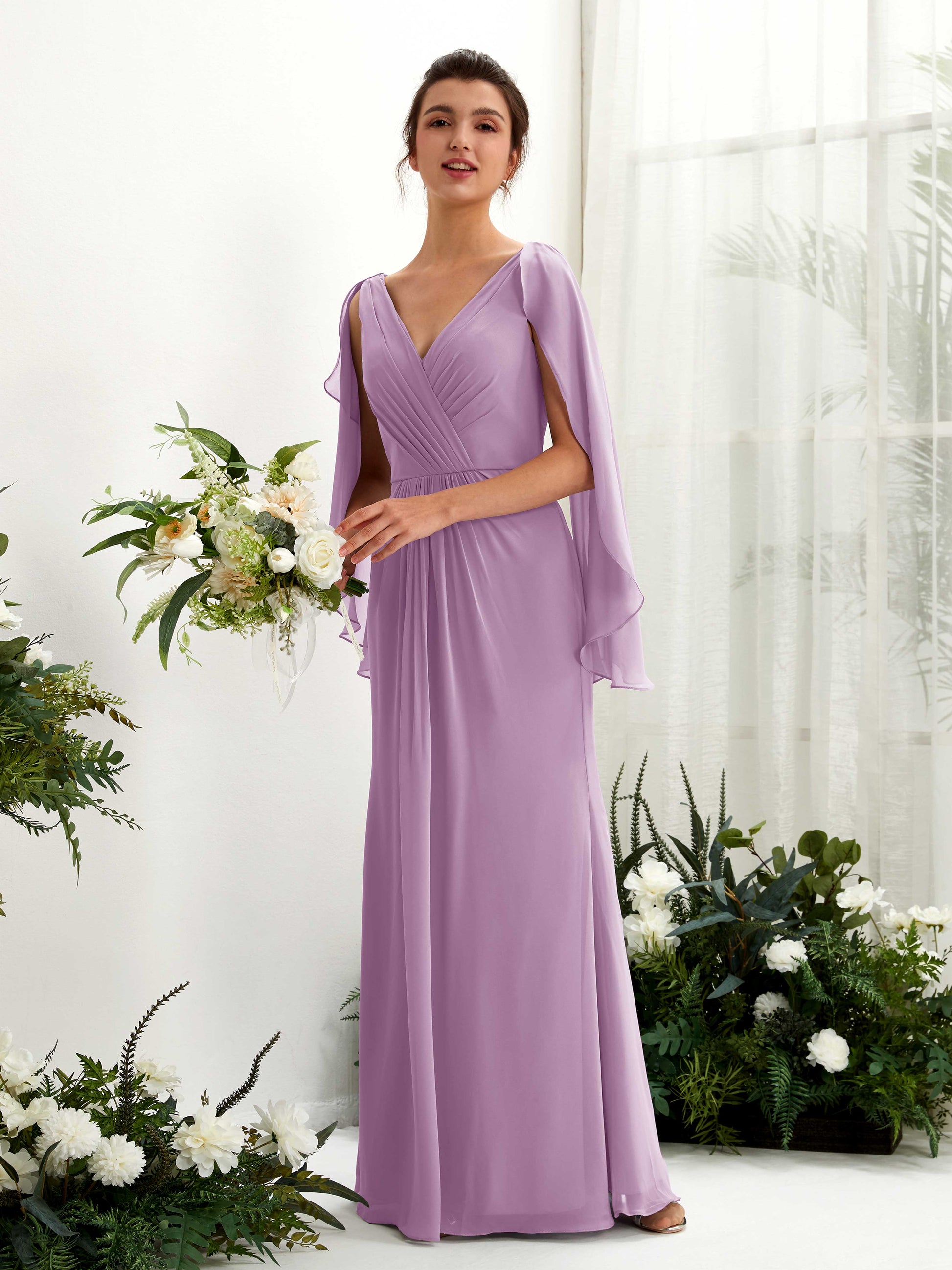 Alain Orchid Mist Long Sleeve Maxi Dress