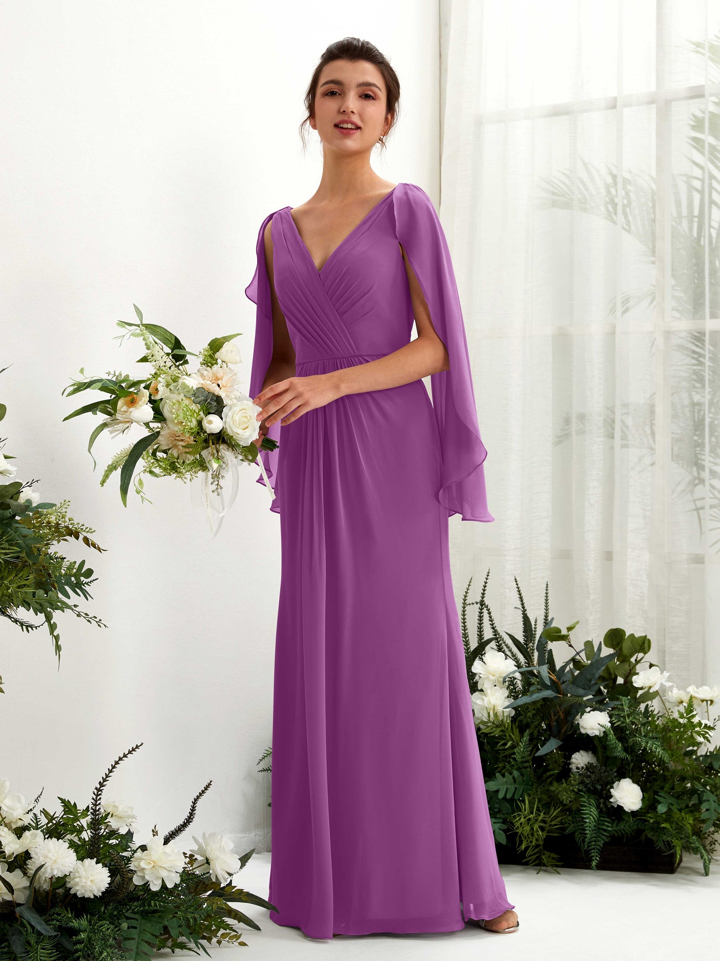 Alain Purple Long Sleeve Maxi Dress