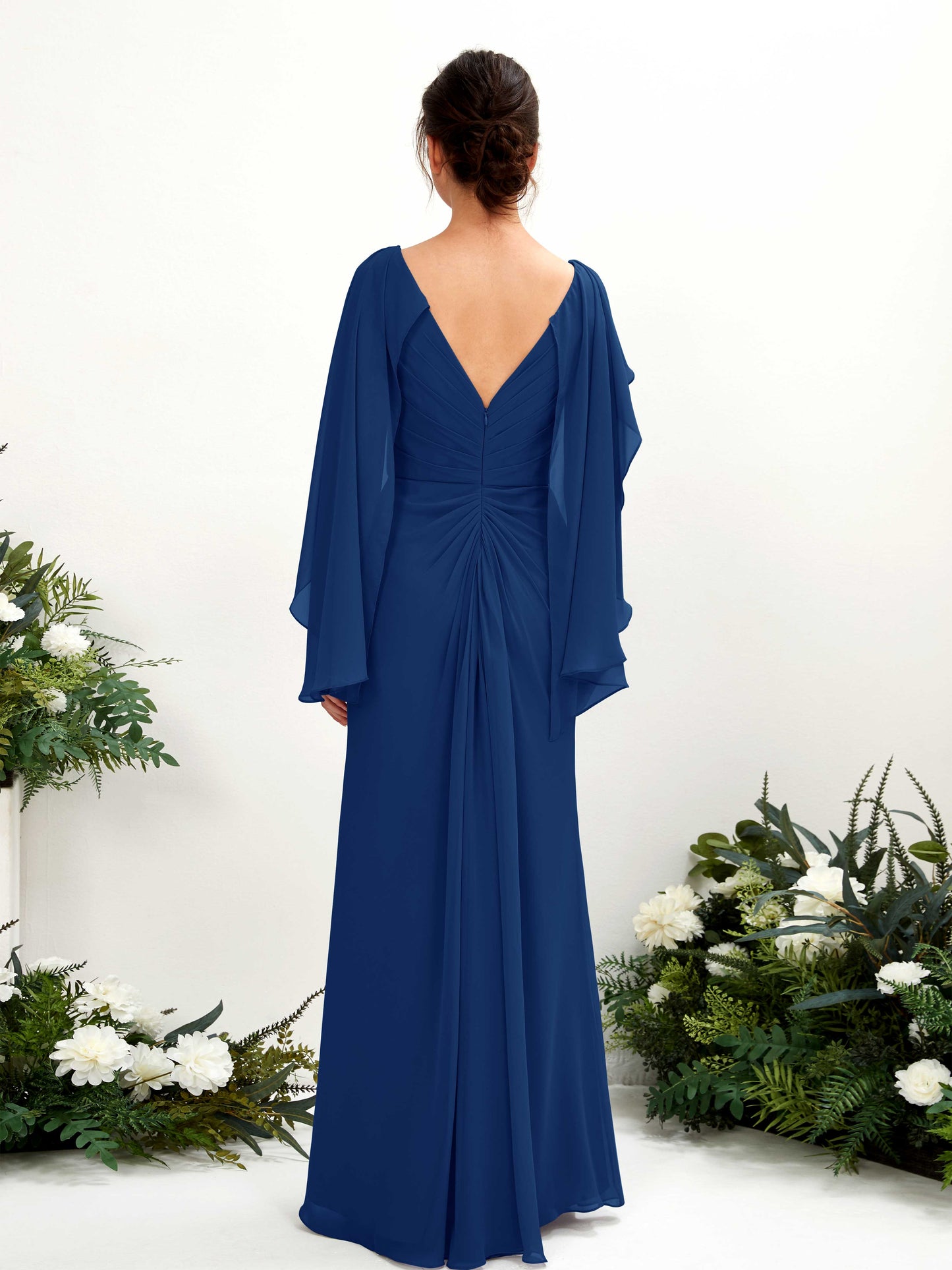 Alain Royal Blue Long Sleeve Maxi Dress