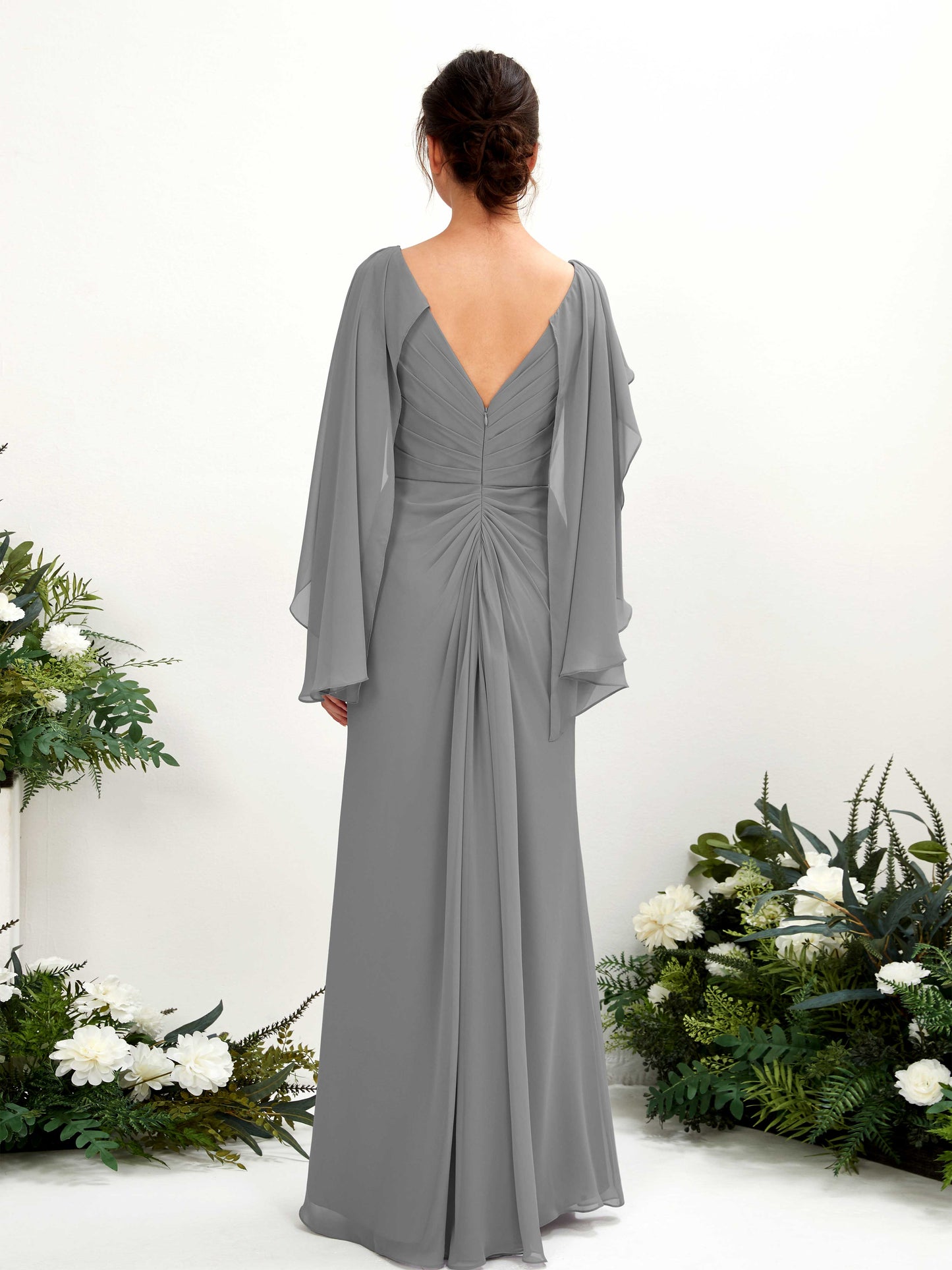 Alain Steel Gray Long Sleeve Maxi Dress