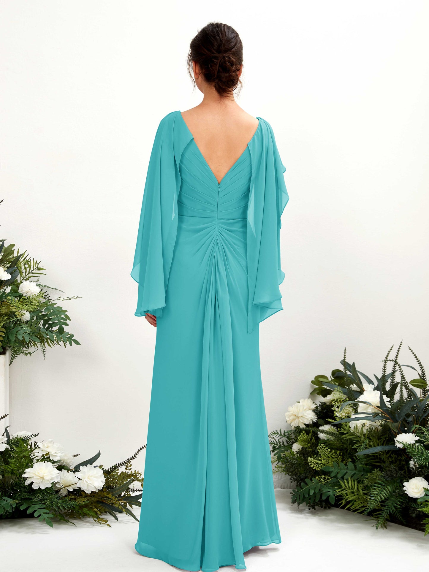 Alain Turquoise Long Sleeve Maxi Dress