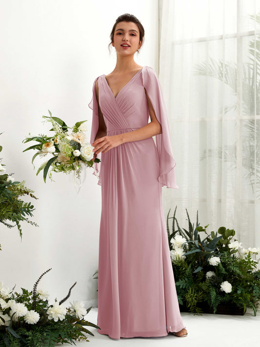 Alain Vintage Mauve Long Sleeve Maxi Dress