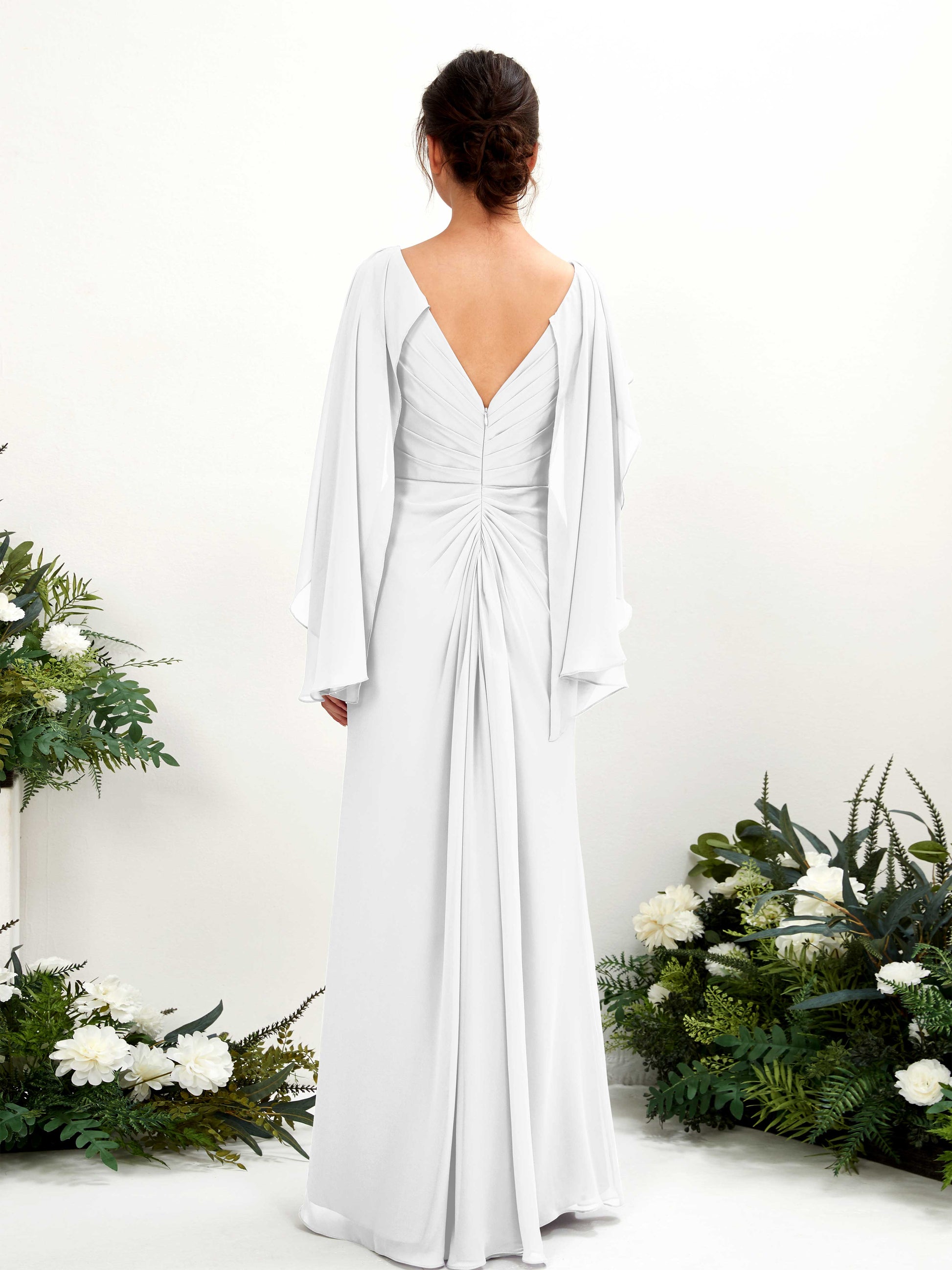 Alain White Long Sleeve Maxi Dress