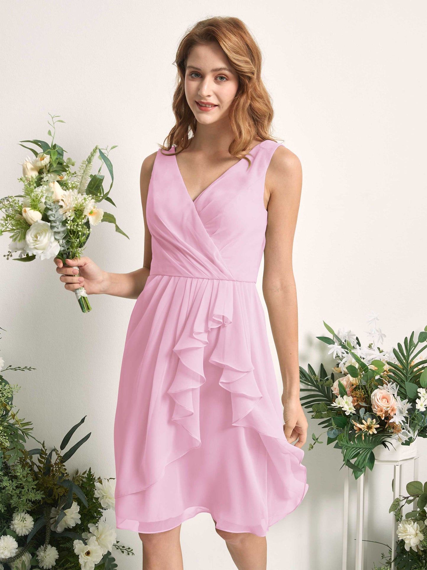 Alisha Candy Pink Sleeveless Midi Dress