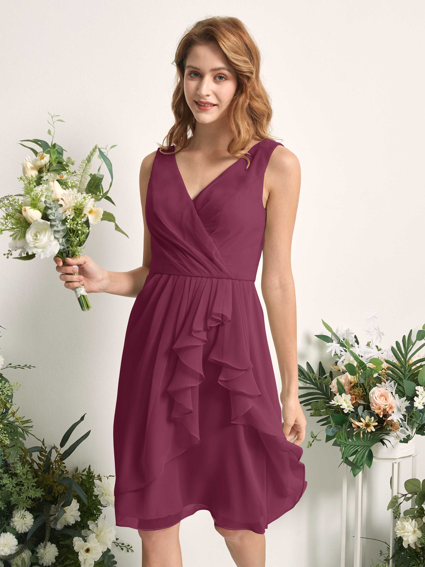 Alisha Chianti Sleeveless Midi Dress