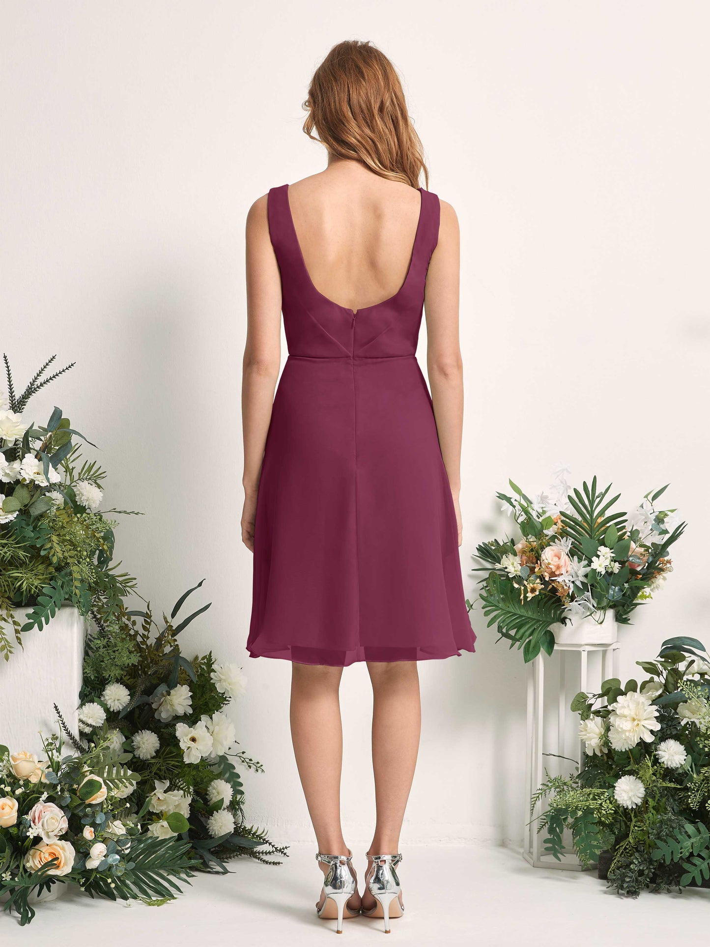 Alisha Chianti Sleeveless Midi Dress