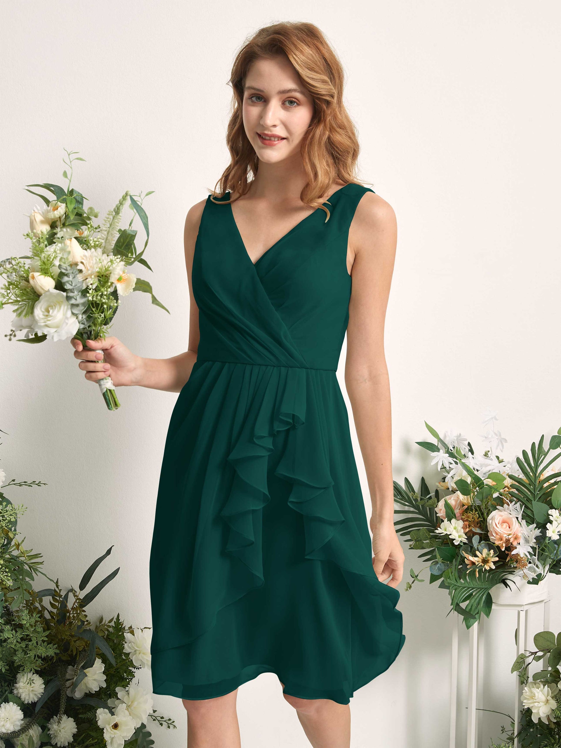 Alisha Dark Emerald Sleeveless Midi Dress