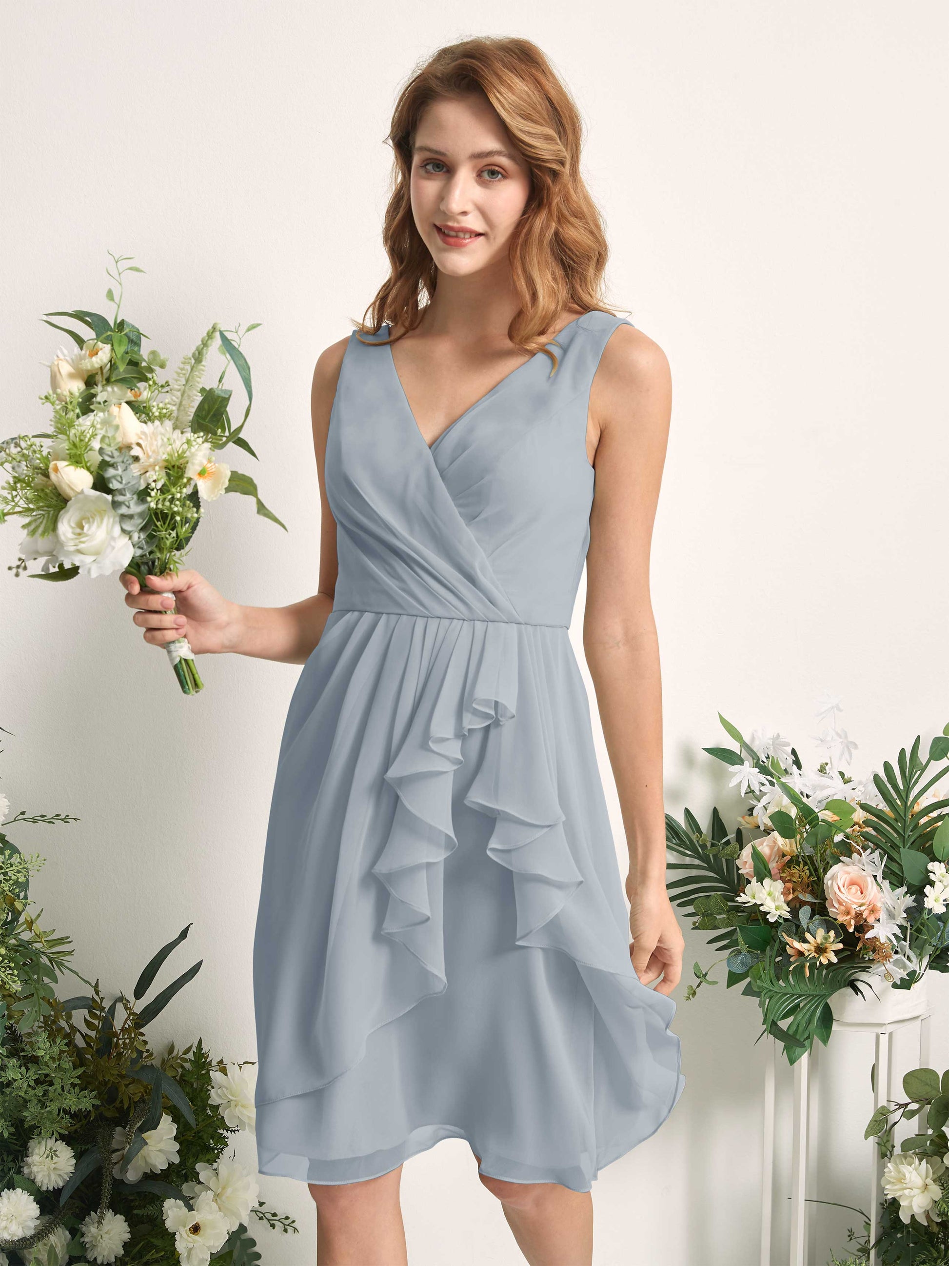 Alisha Dusty Blue-Upgrade Sleeveless Midi Dress