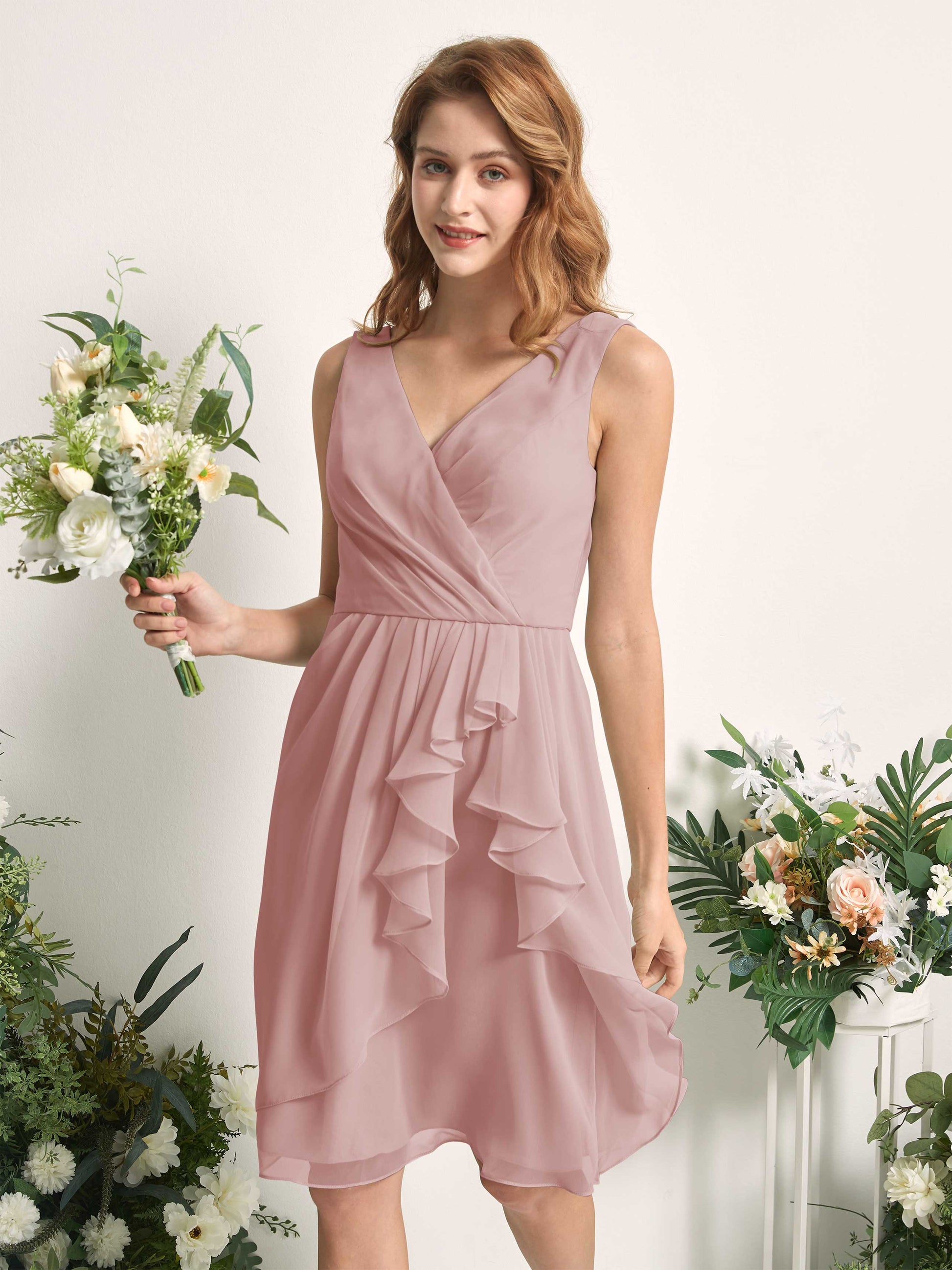 Alisha Dusty Rose Sleeveless Midi Dress