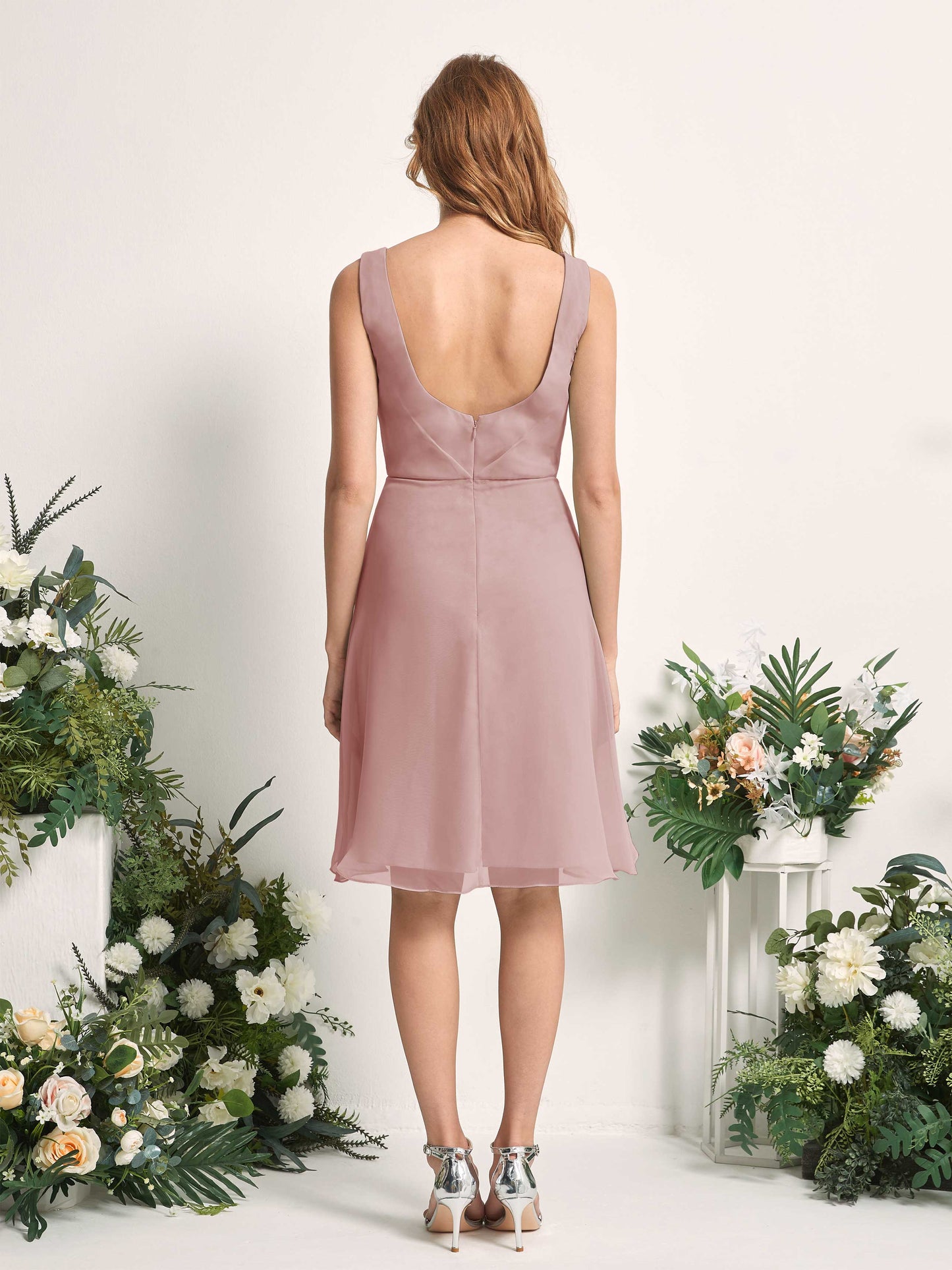 Alisha Dusty Rose Sleeveless Midi Dress