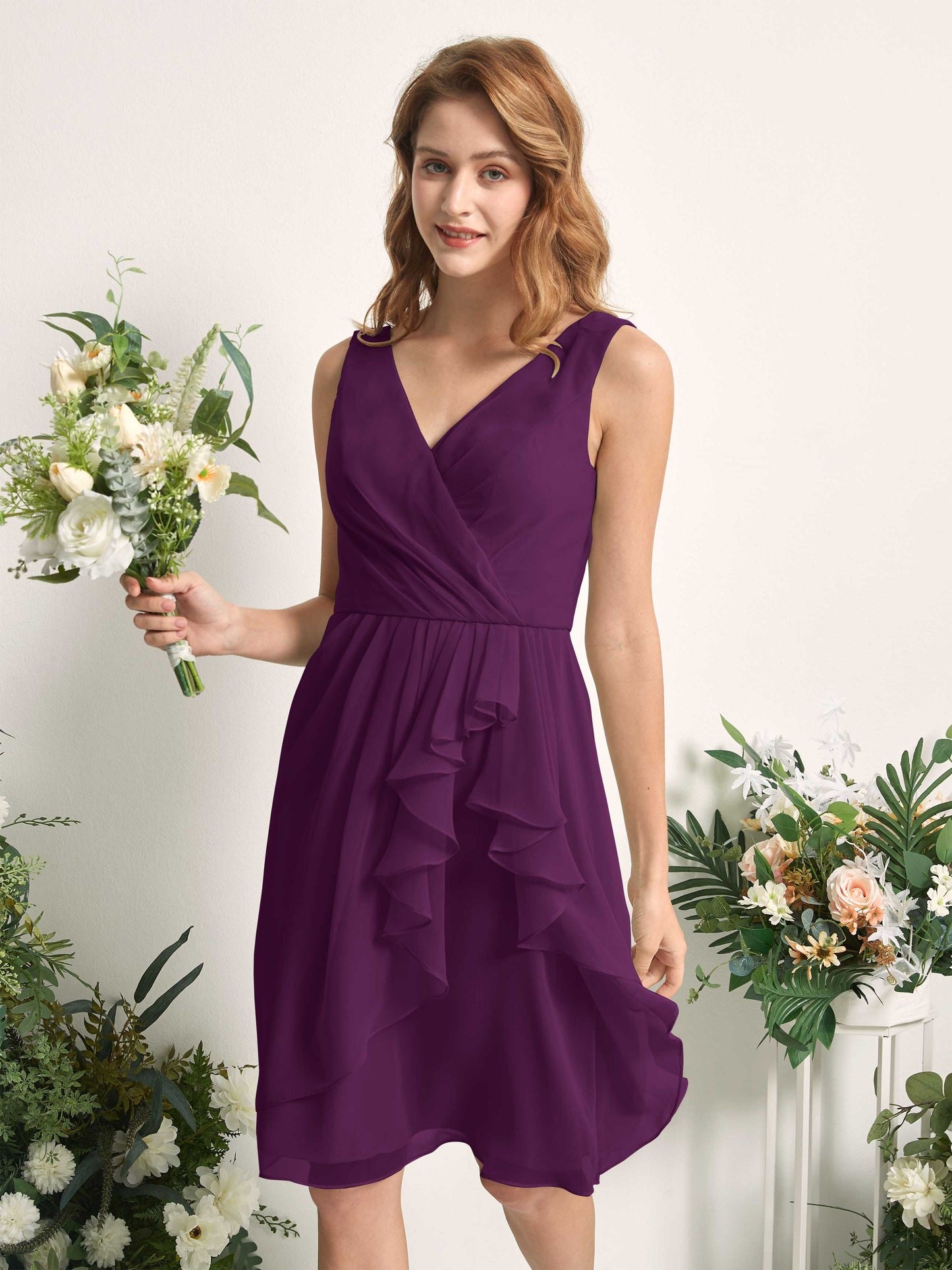 Alisha Grape Sleeveless Midi Dress