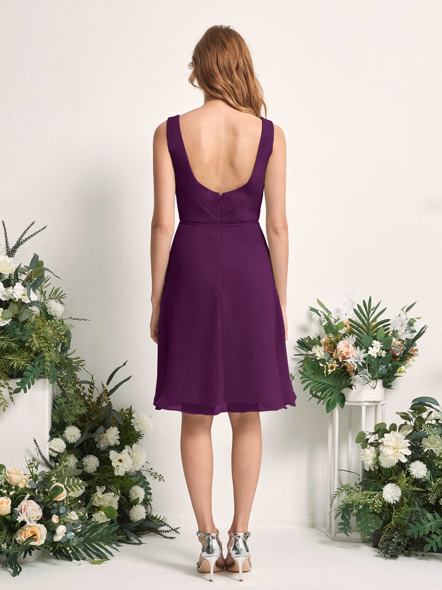 Alisha Grape Sleeveless Midi Dress