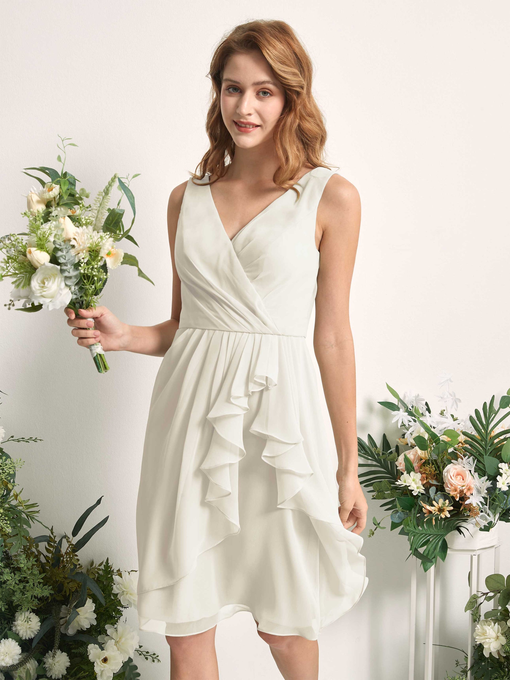 Alisha Ivory Sleeveless Midi Dress