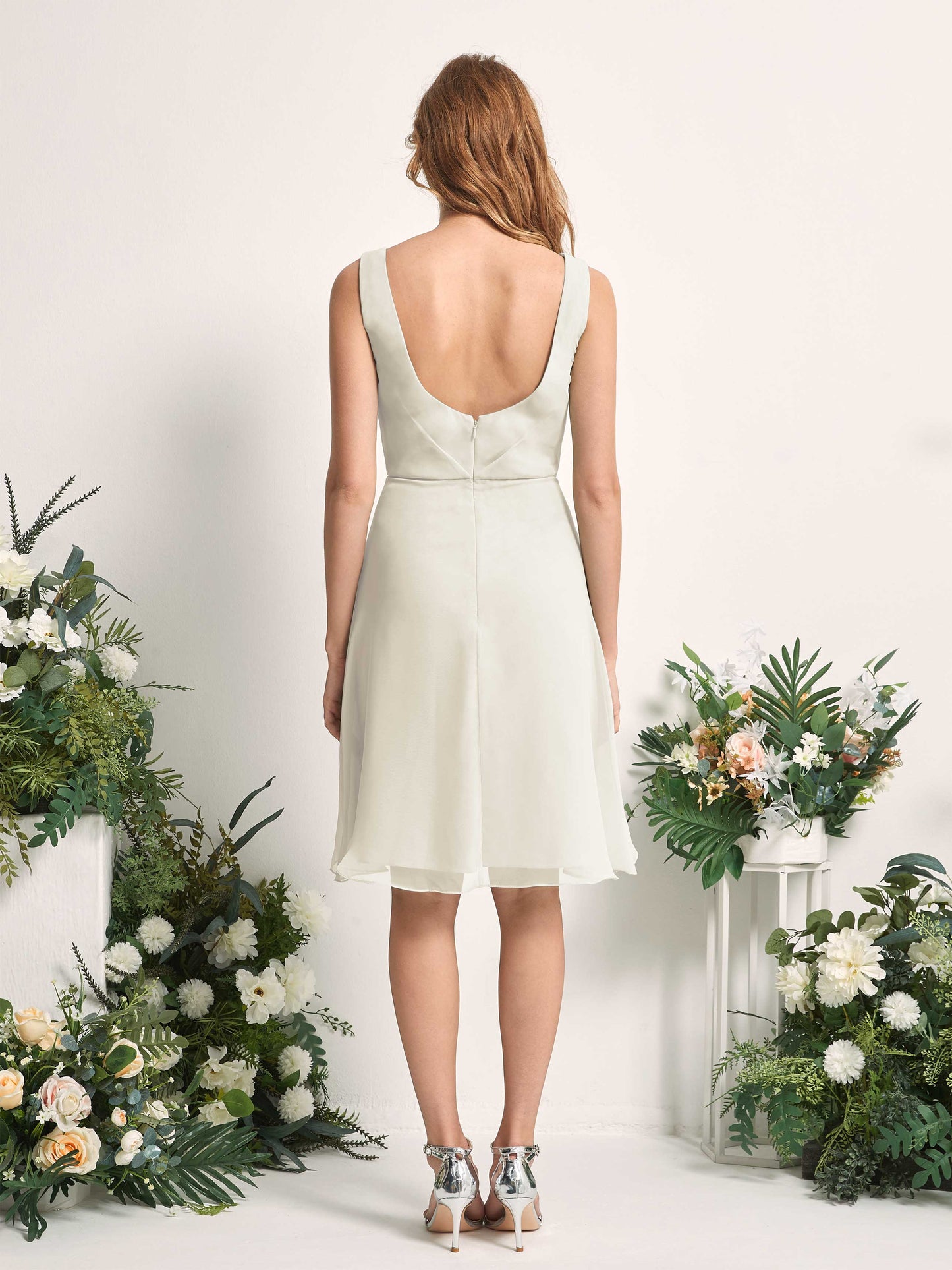 Alisha Ivory Sleeveless Midi Dress