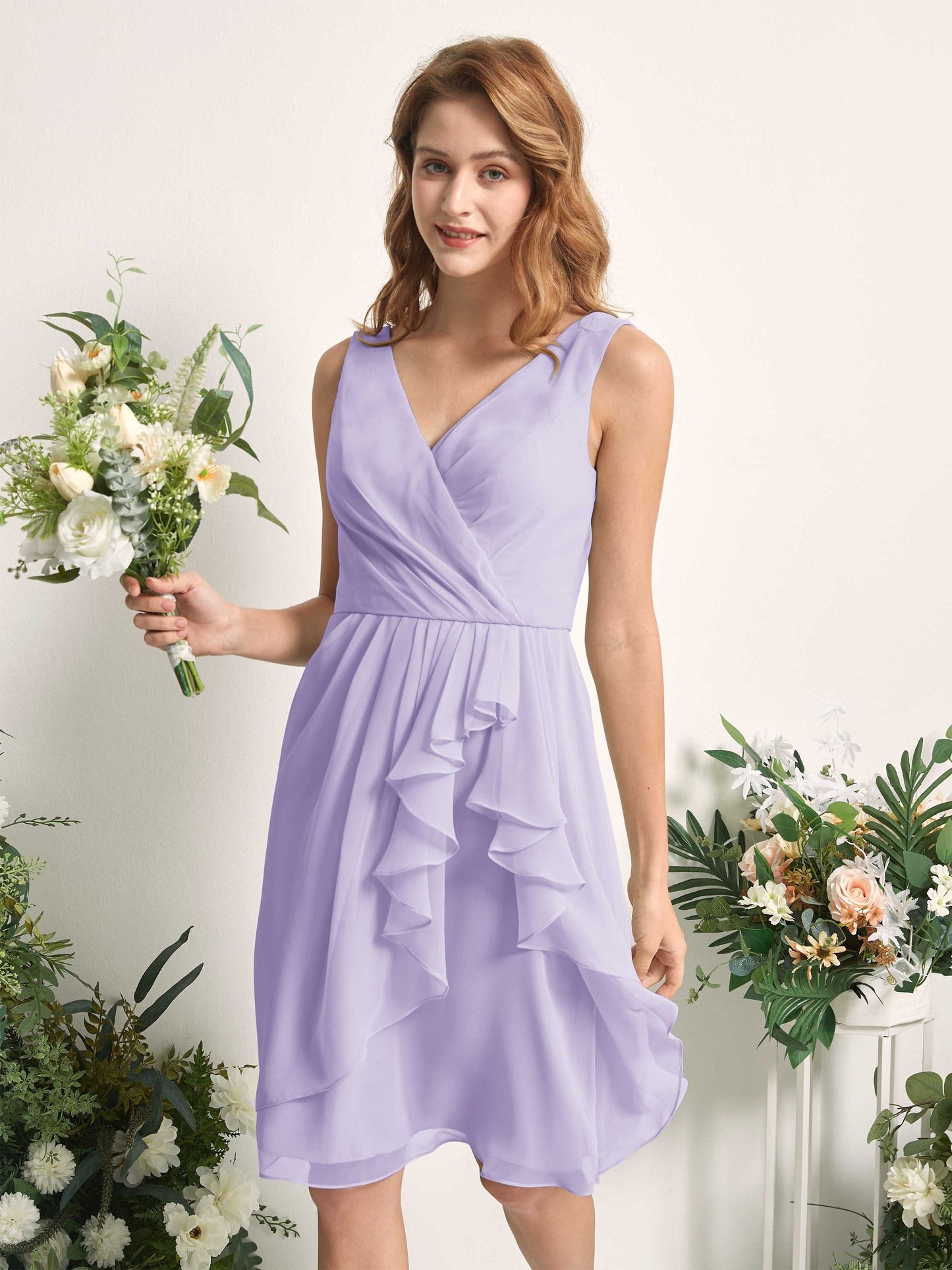 Alisha Lilac Sleeveless Midi Dress