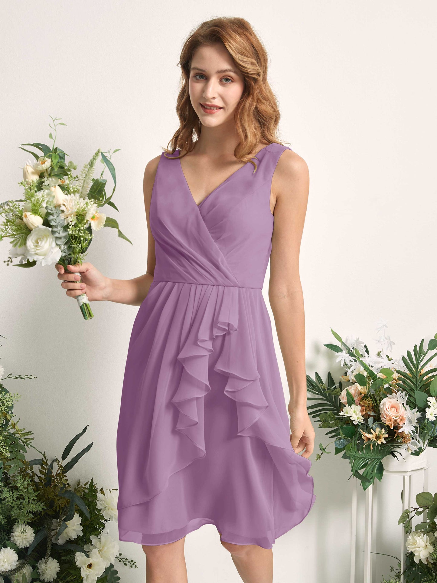 Alisha Orchid Mist Sleeveless Midi Dress