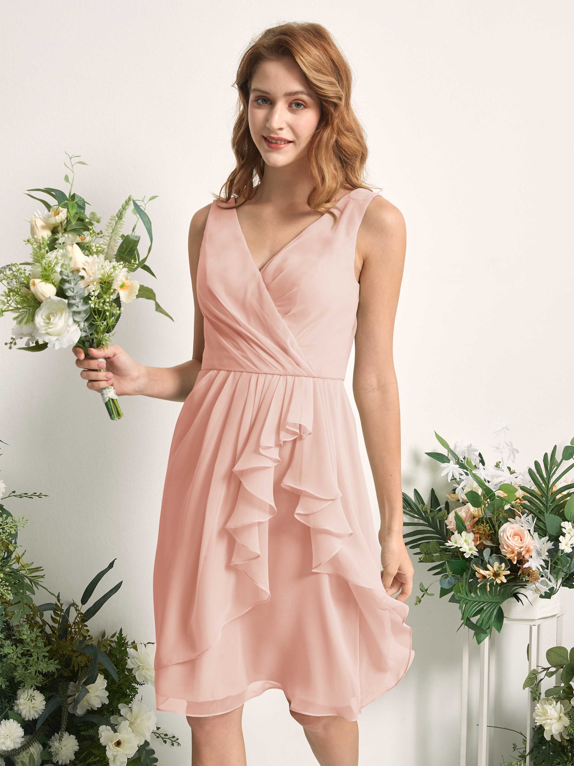 Alisha Pearl Pink Sleeveless Midi Dress