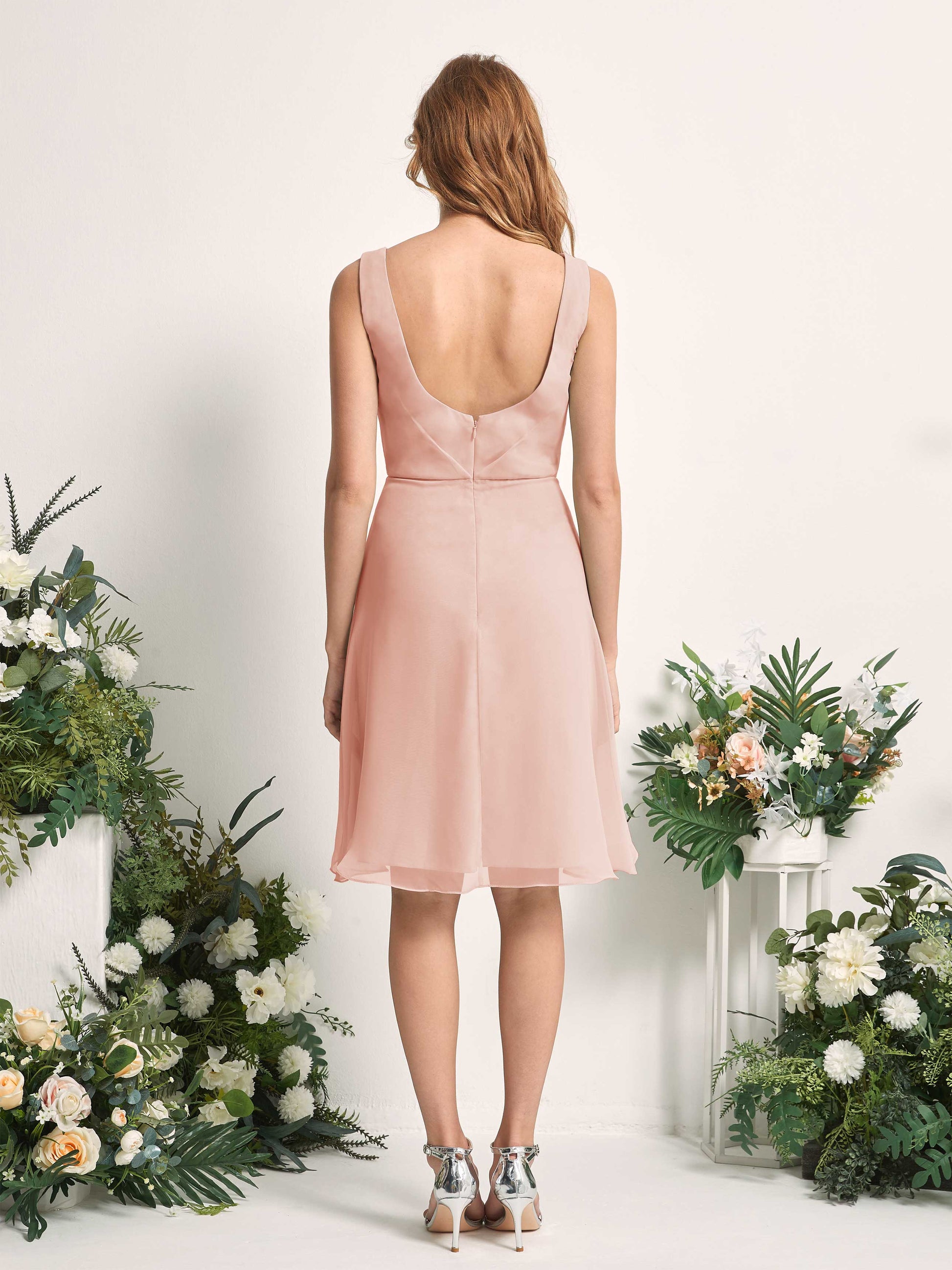 Alisha Pearl Pink Sleeveless Midi Dress