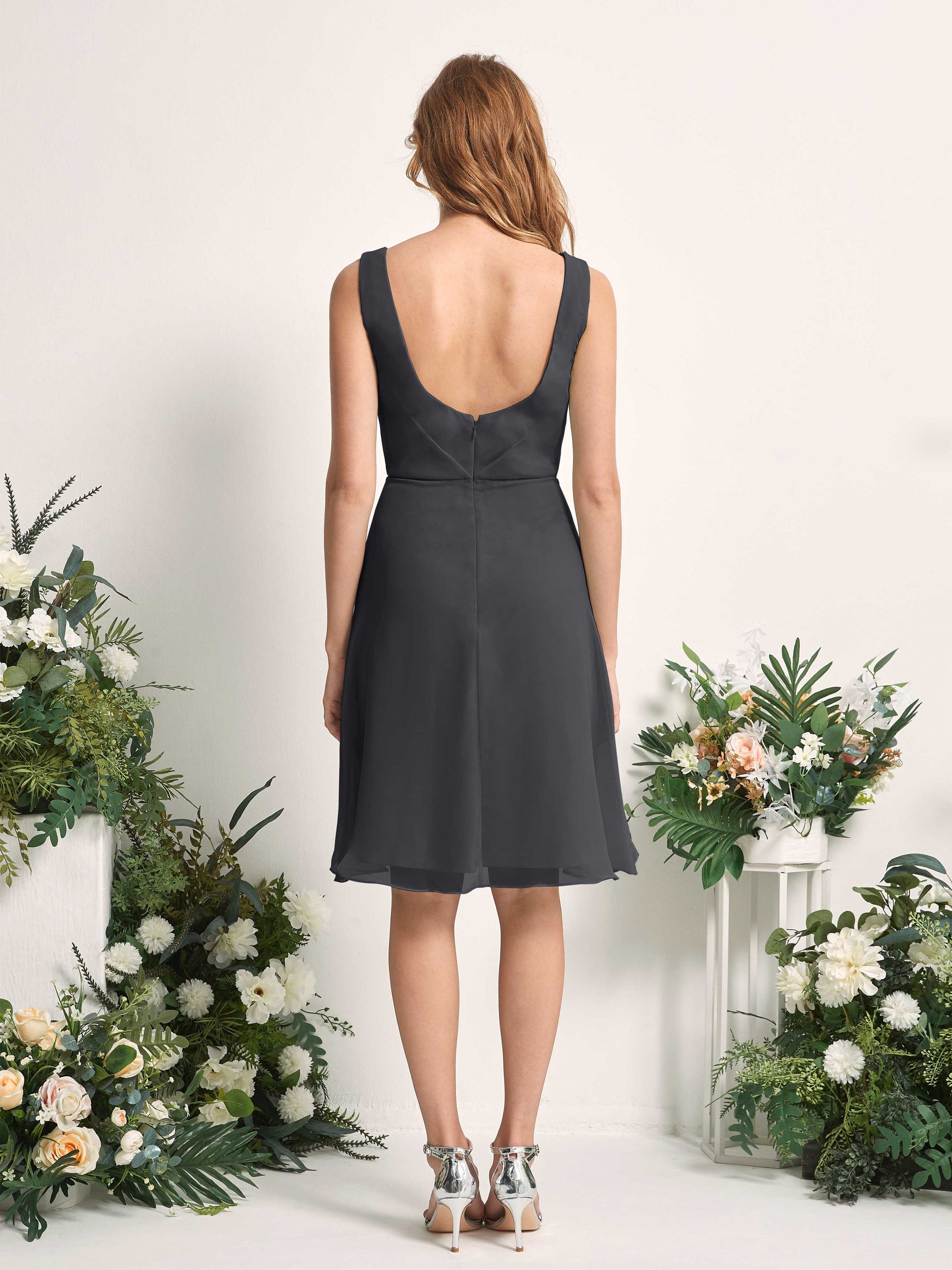 Alisha Pewter Sleeveless Midi Dress