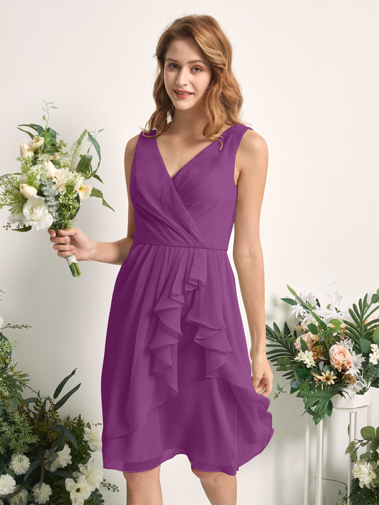 Alisha Purple Sleeveless Midi Dress