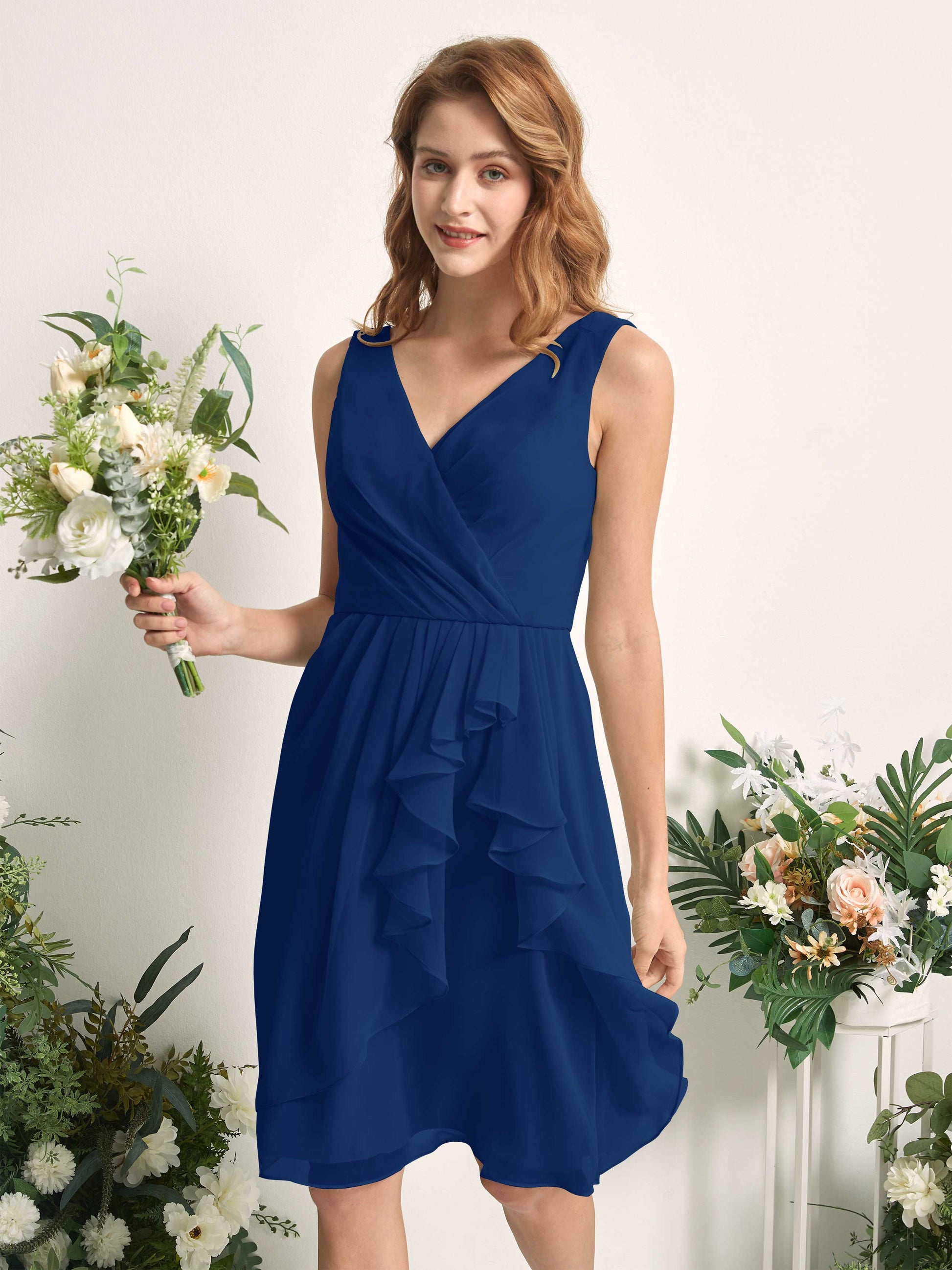 Alisha Royal Blue Sleeveless Midi Dress