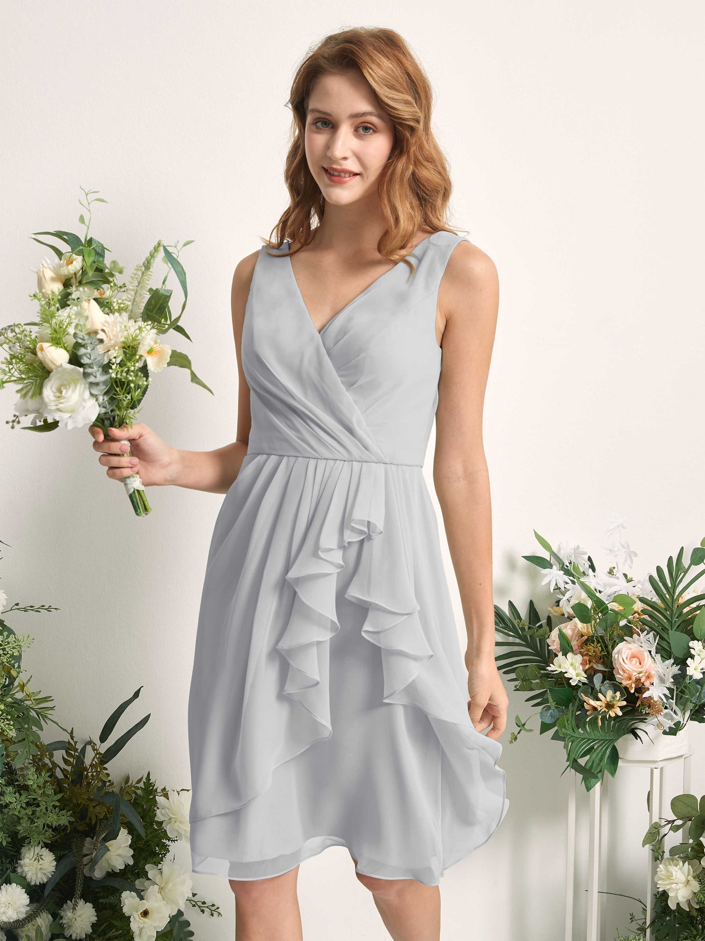 Alisha Silver Sleeveless Midi Dress