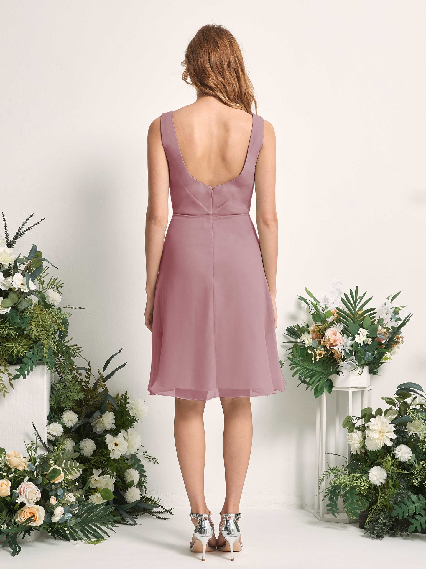 Alisha Vintage Mauve Sleeveless Midi Dress