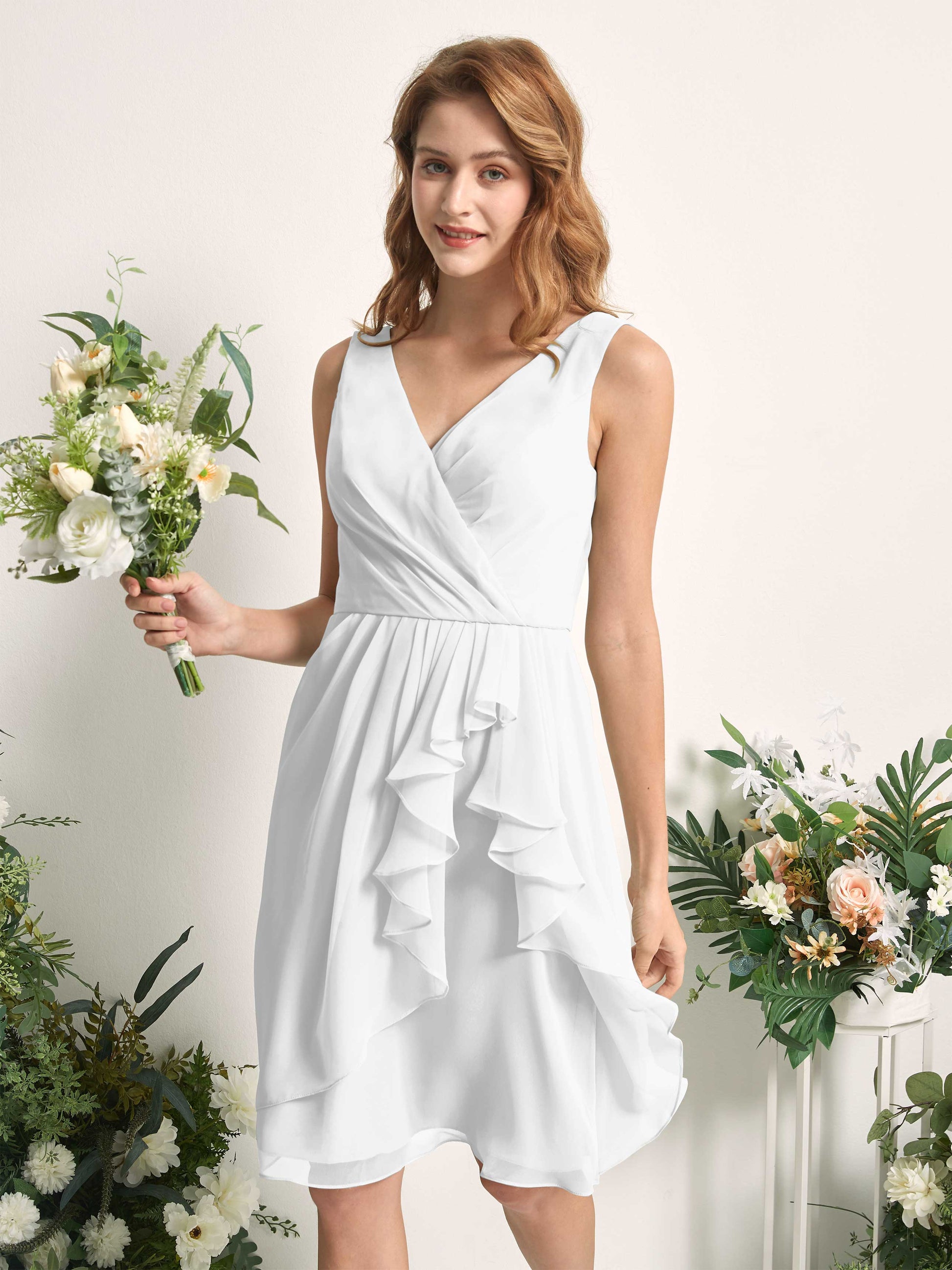 Alisha White Sleeveless Midi Dress