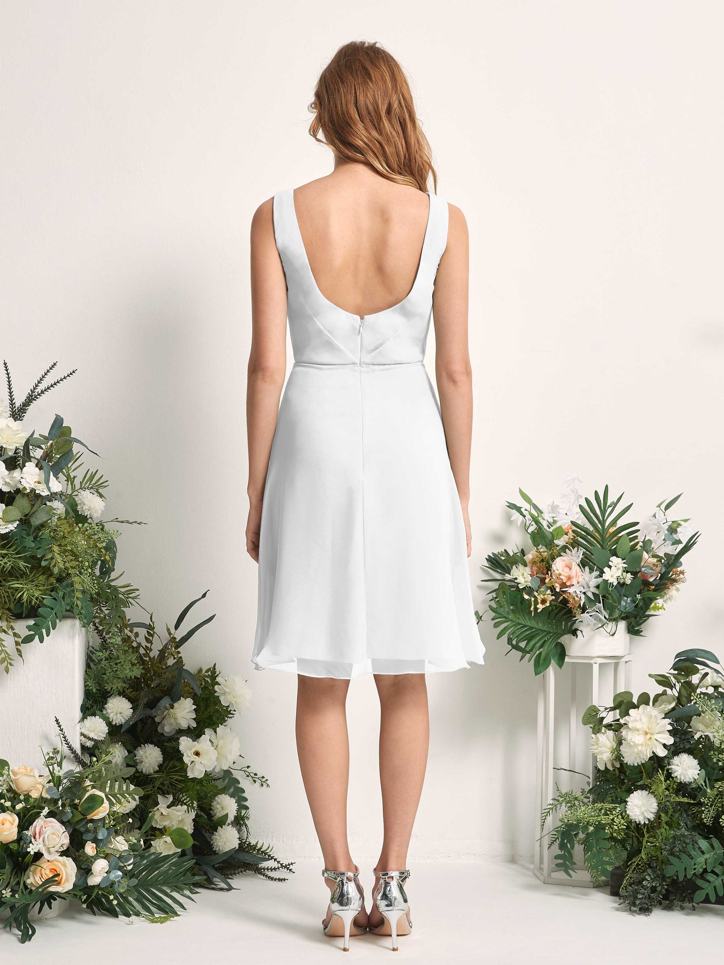 Alisha White Sleeveless Midi Dress