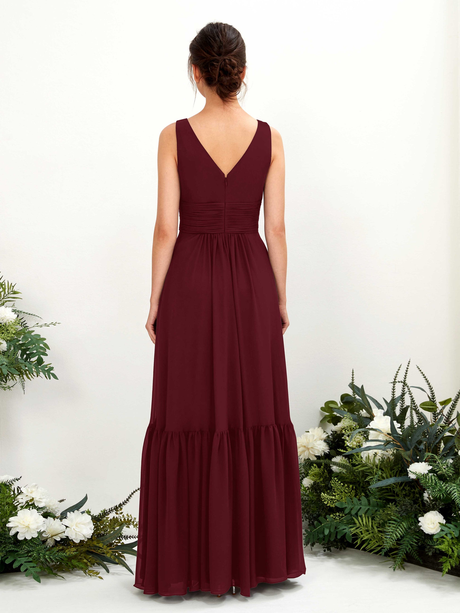 Alissa Burgundy Sleeveless Maxi Dress