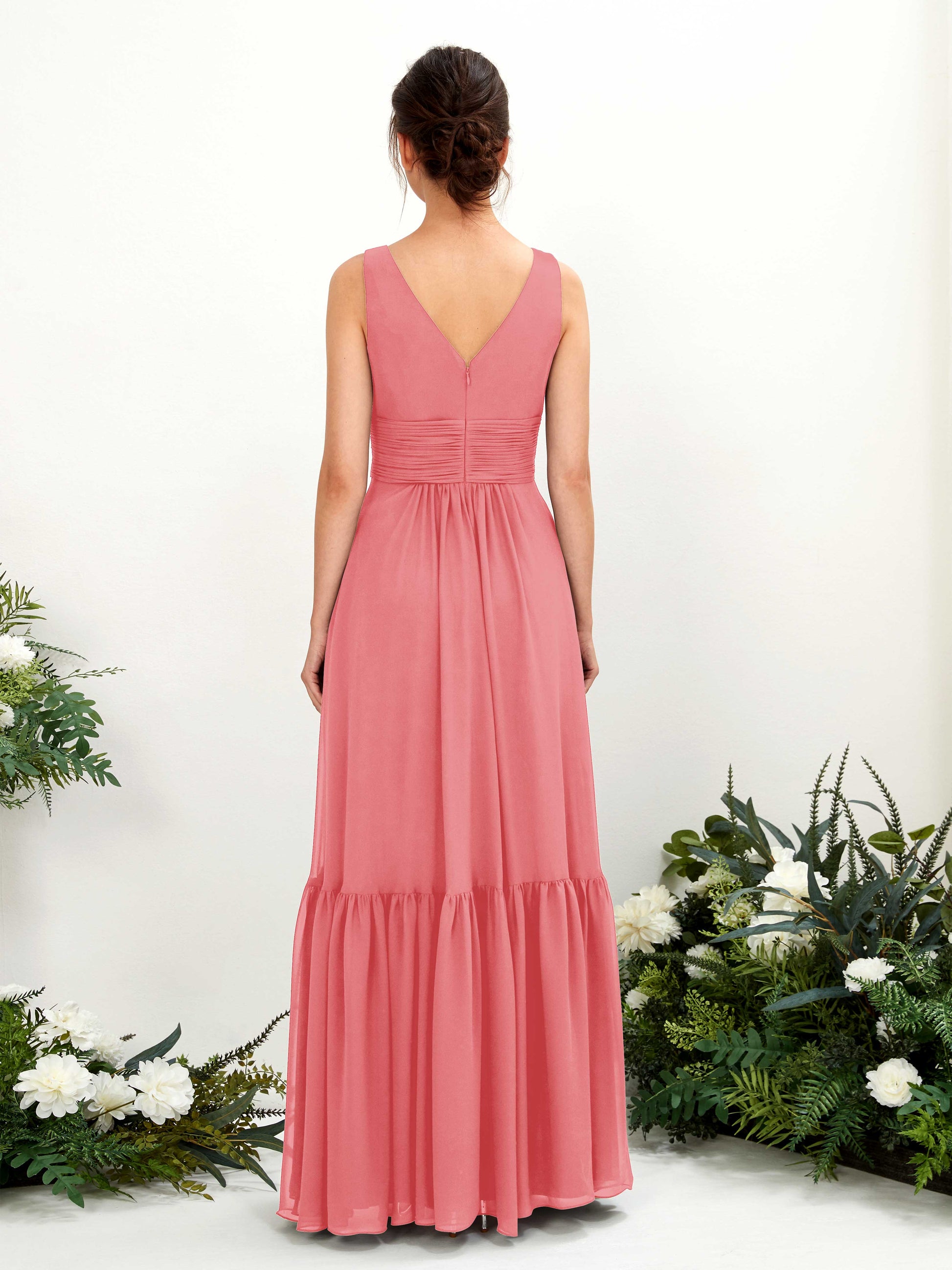 Alissa Coral Pink Sleeveless Maxi Dress