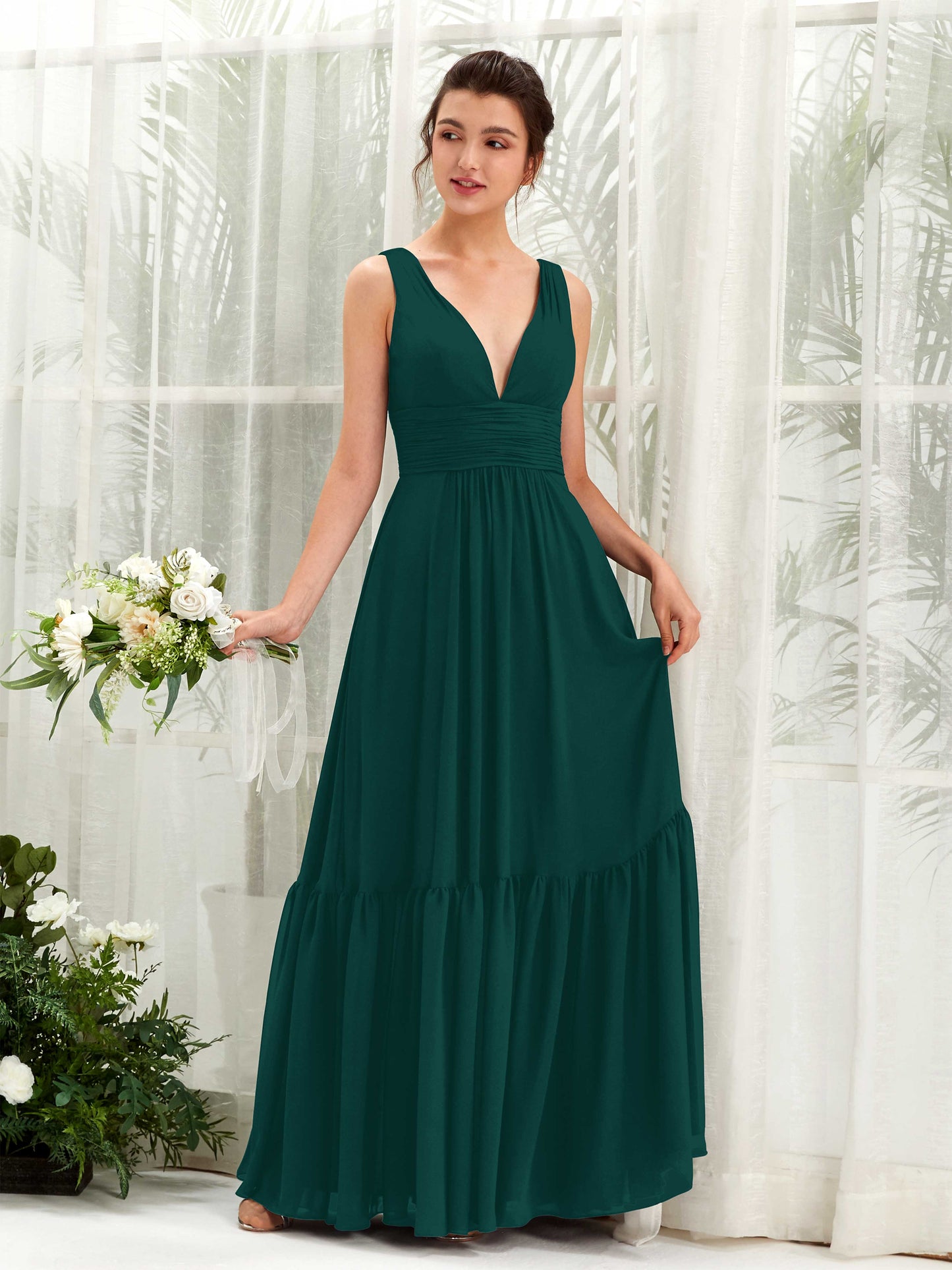 Alissa Dark Emerald Sleeveless Maxi Dress