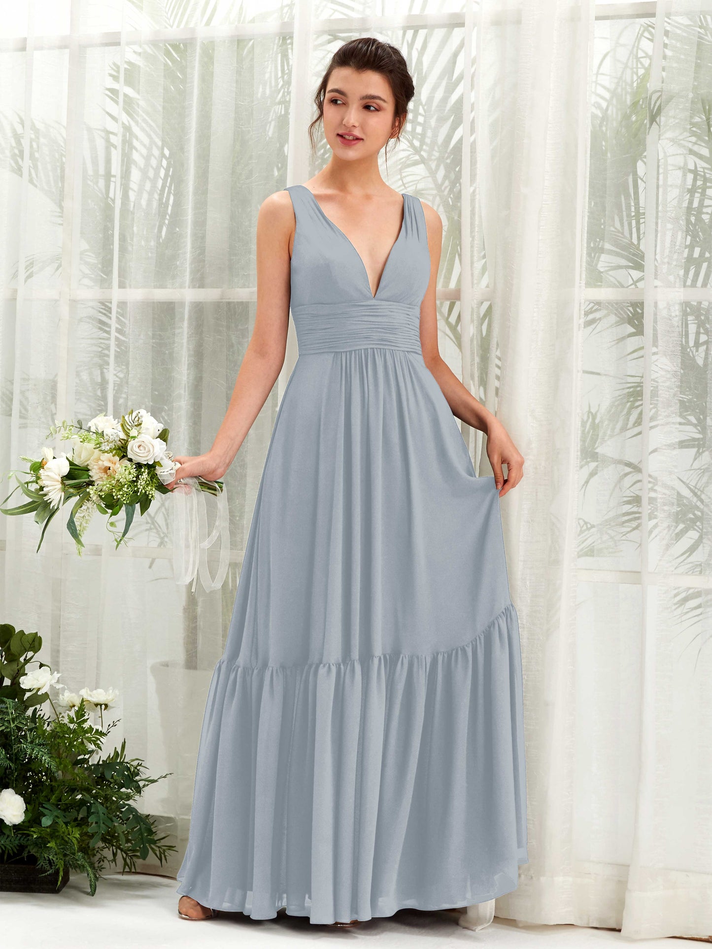 Alissa Dusty Blue-Upgrade Sleeveless Maxi Dress